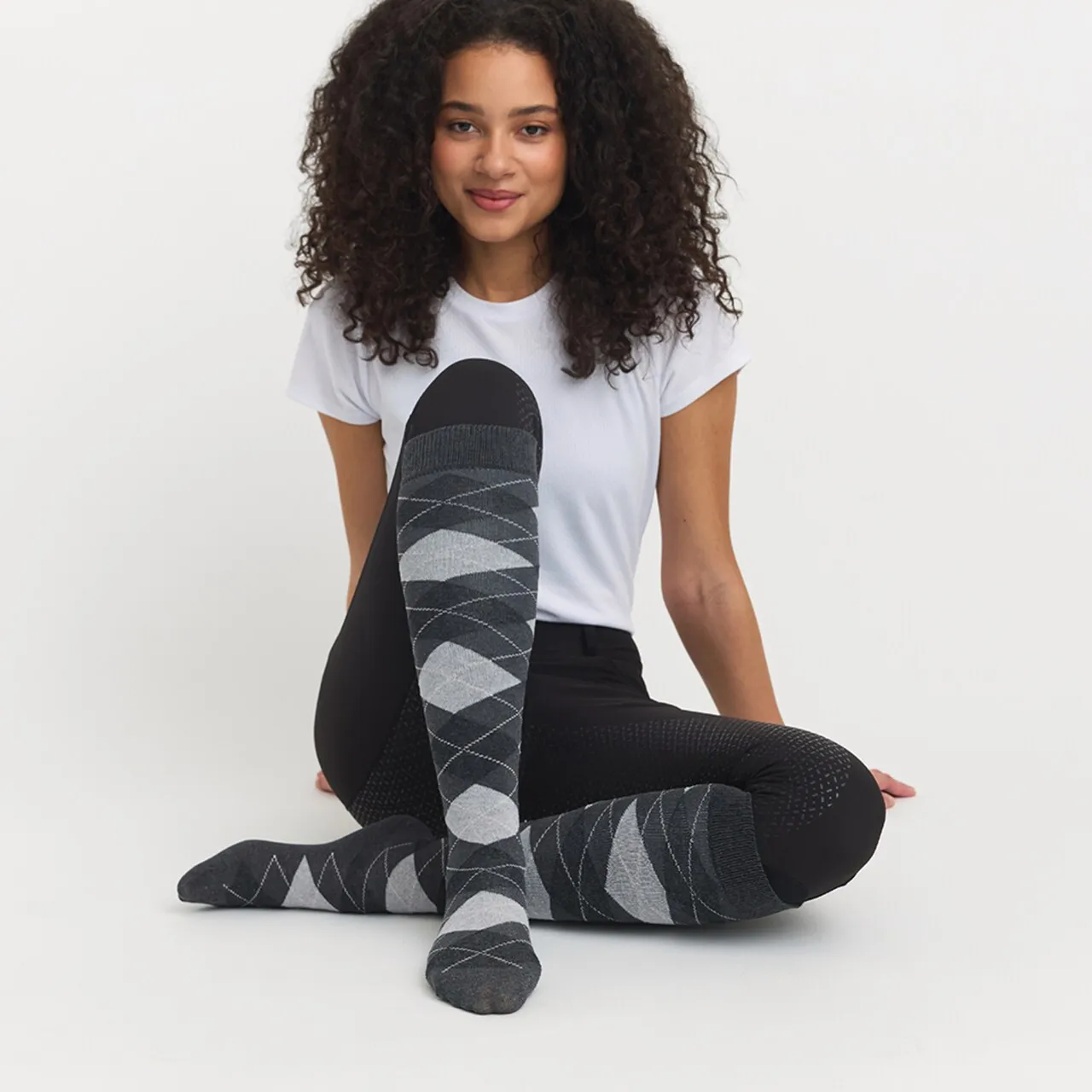 Гольфы для верховой езды Basic Argyle sock чёрный/серый Первая Конная Мануфактура