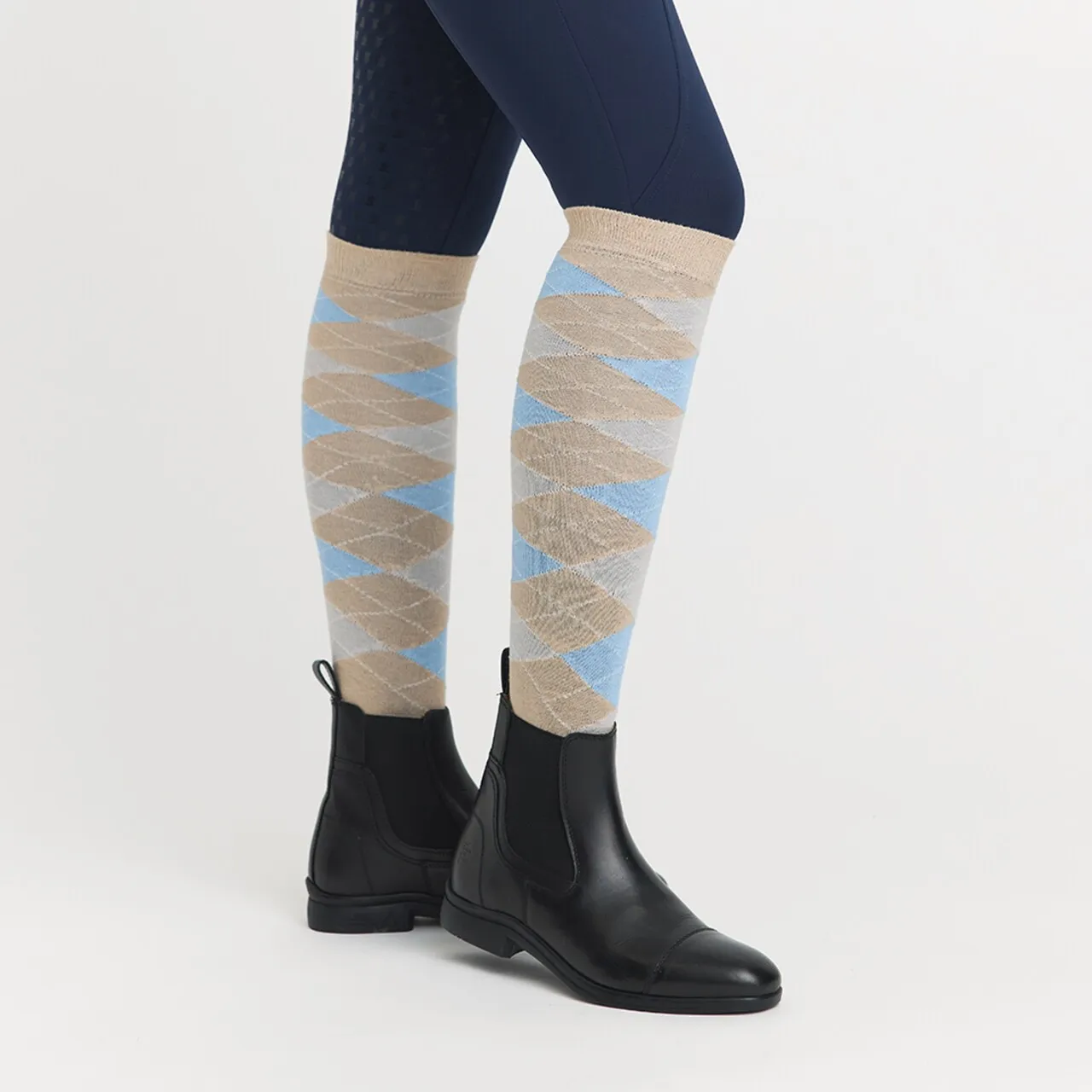 Гольфы для верховой езды Basic Argyle sock бежевый/голубой Первая Конная Мануфактура