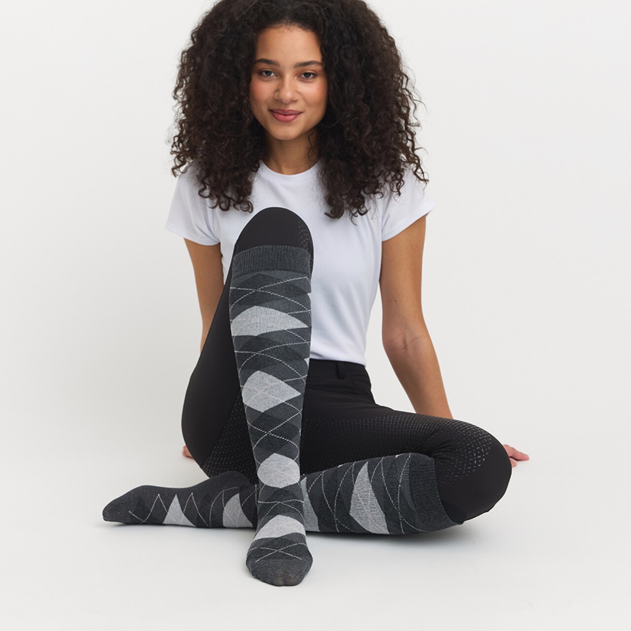 Гольфы для верховой езды Basic Argyle sock чёрный/серый Первая Конная Мануфактура