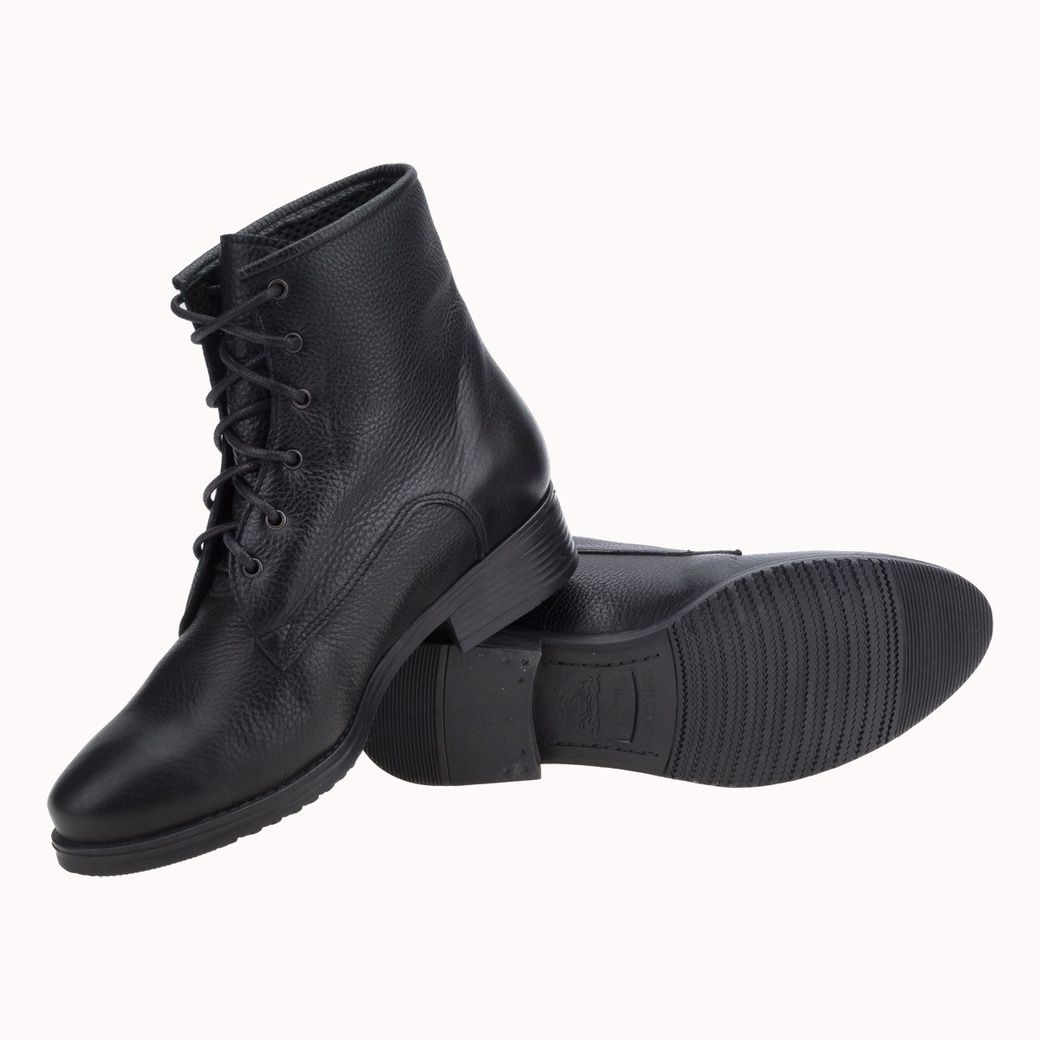 Ботинки классические на шнуровке женские чёрный