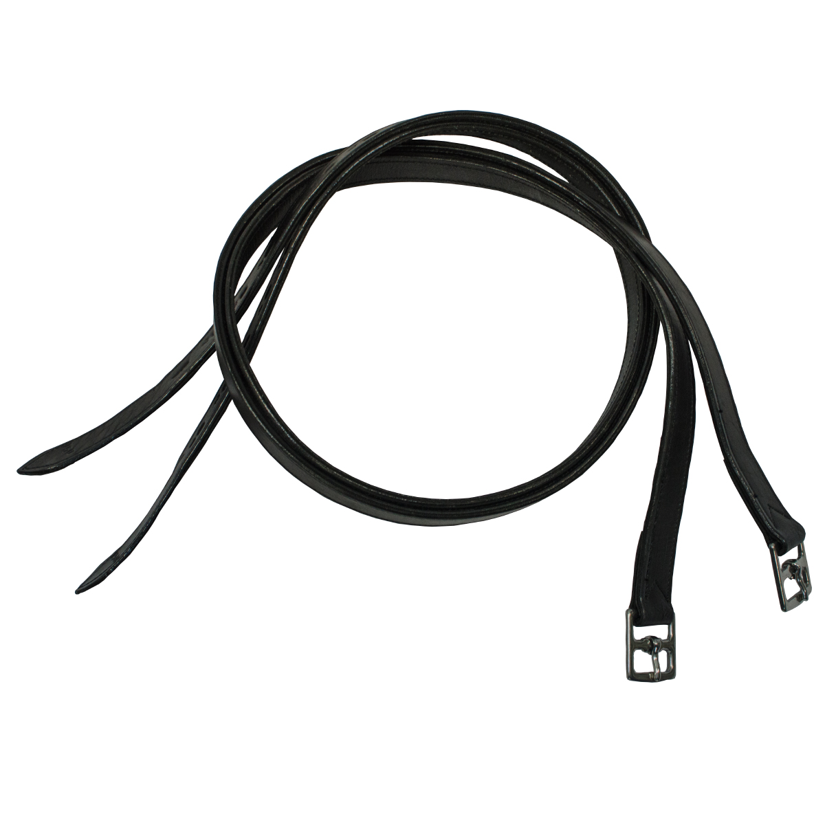 Путлища кожаные с лентой чёрный