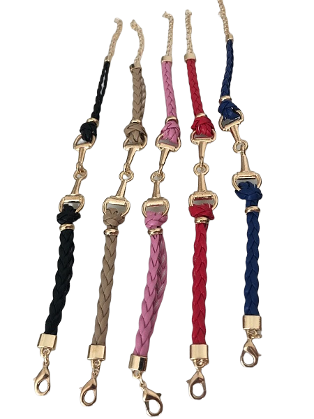 Браслет плетёный "трензель" кожаный