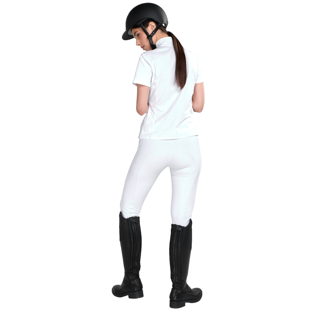 Леггинсы женские для верховой езды с полной силиконовой леей белый