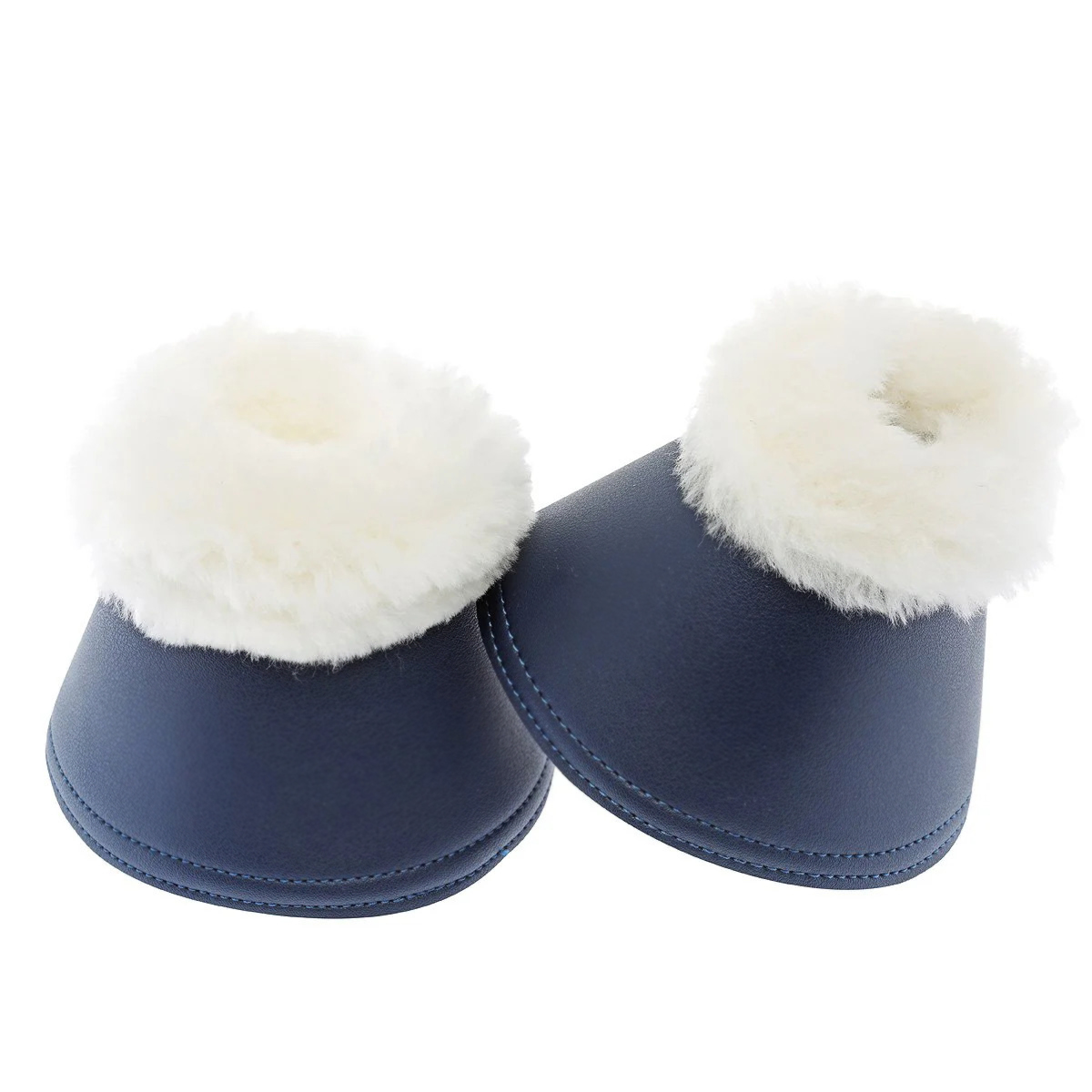 Колокольчики с мехом синий