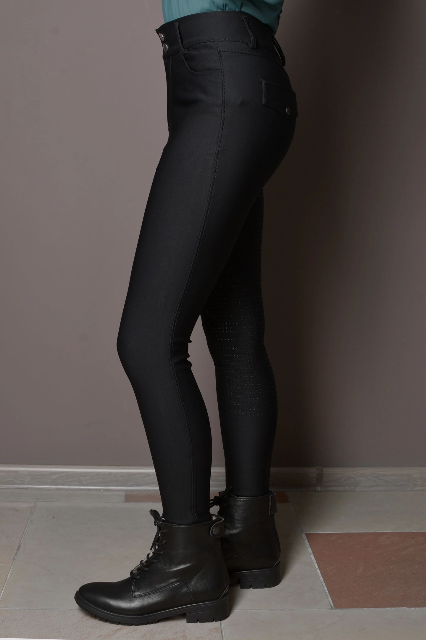 Бриджи для верховой езды с силиконовой леей PRO Sport чёрный