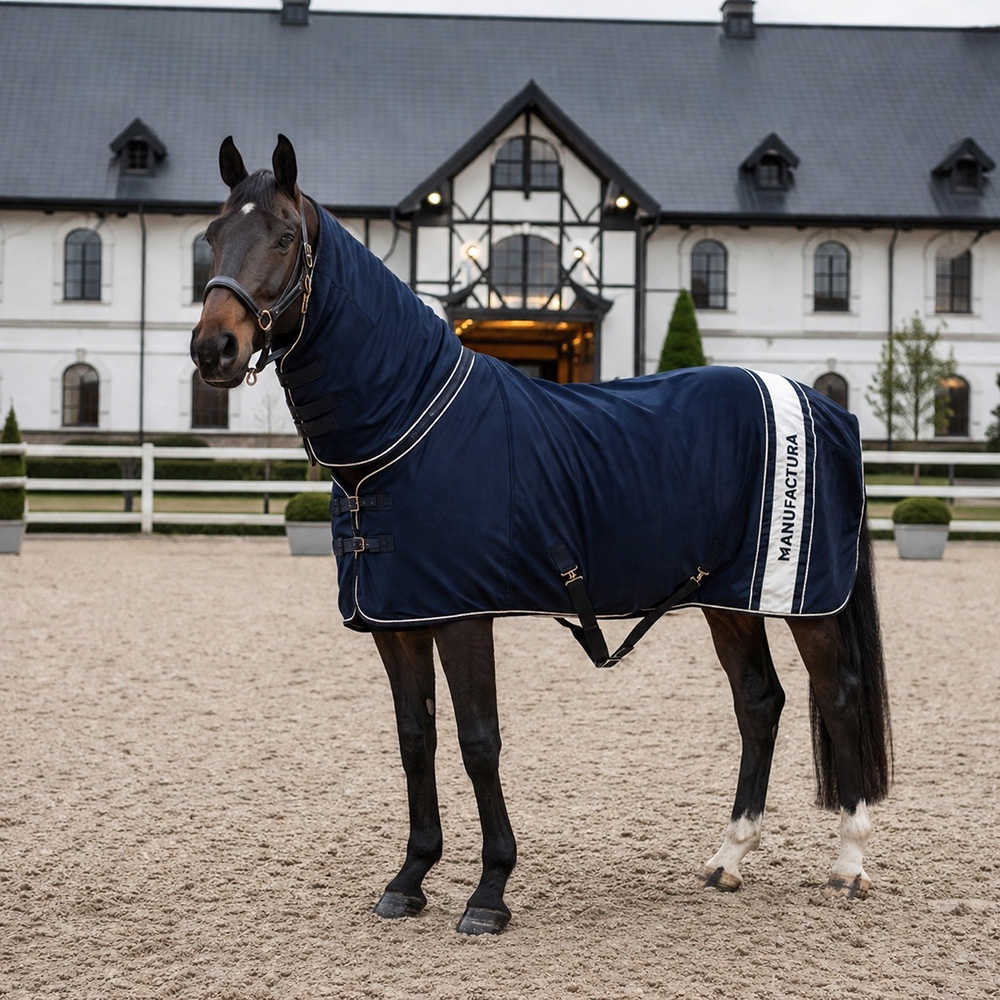 Попона флисовая ROYAL с капором на молнии синий