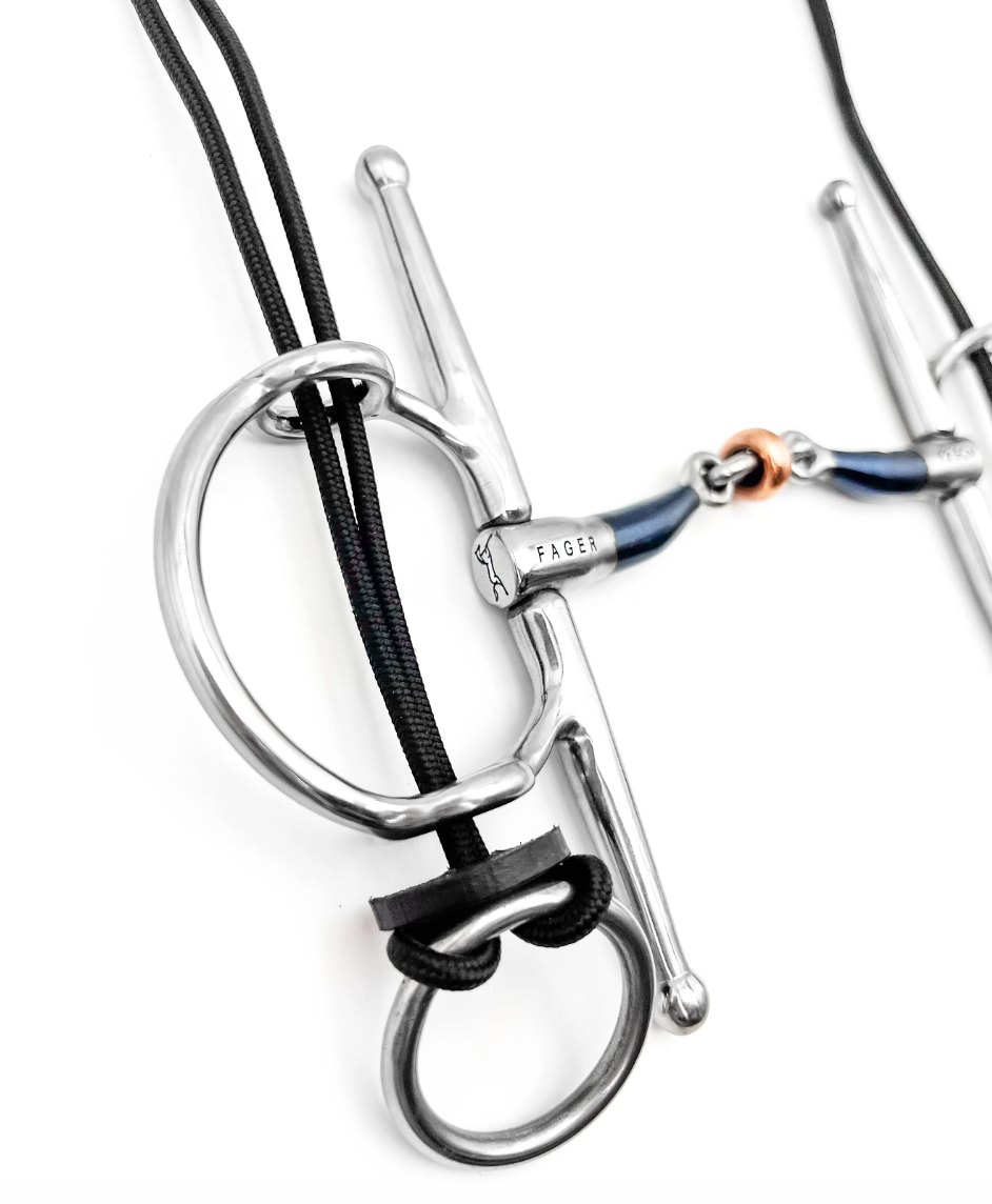 Ремешки для трензеля гаг Loose Gag Cheeks with neckpiece чёрный