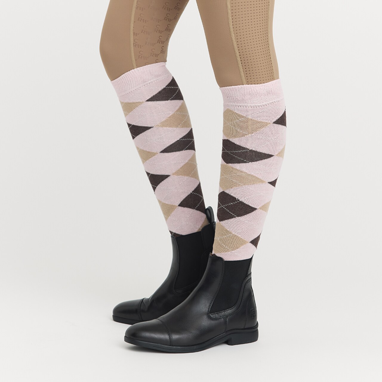 Гольфы для верховой езды Basic Argyle sock розовый/чёрный Первая Конная Мануфактура