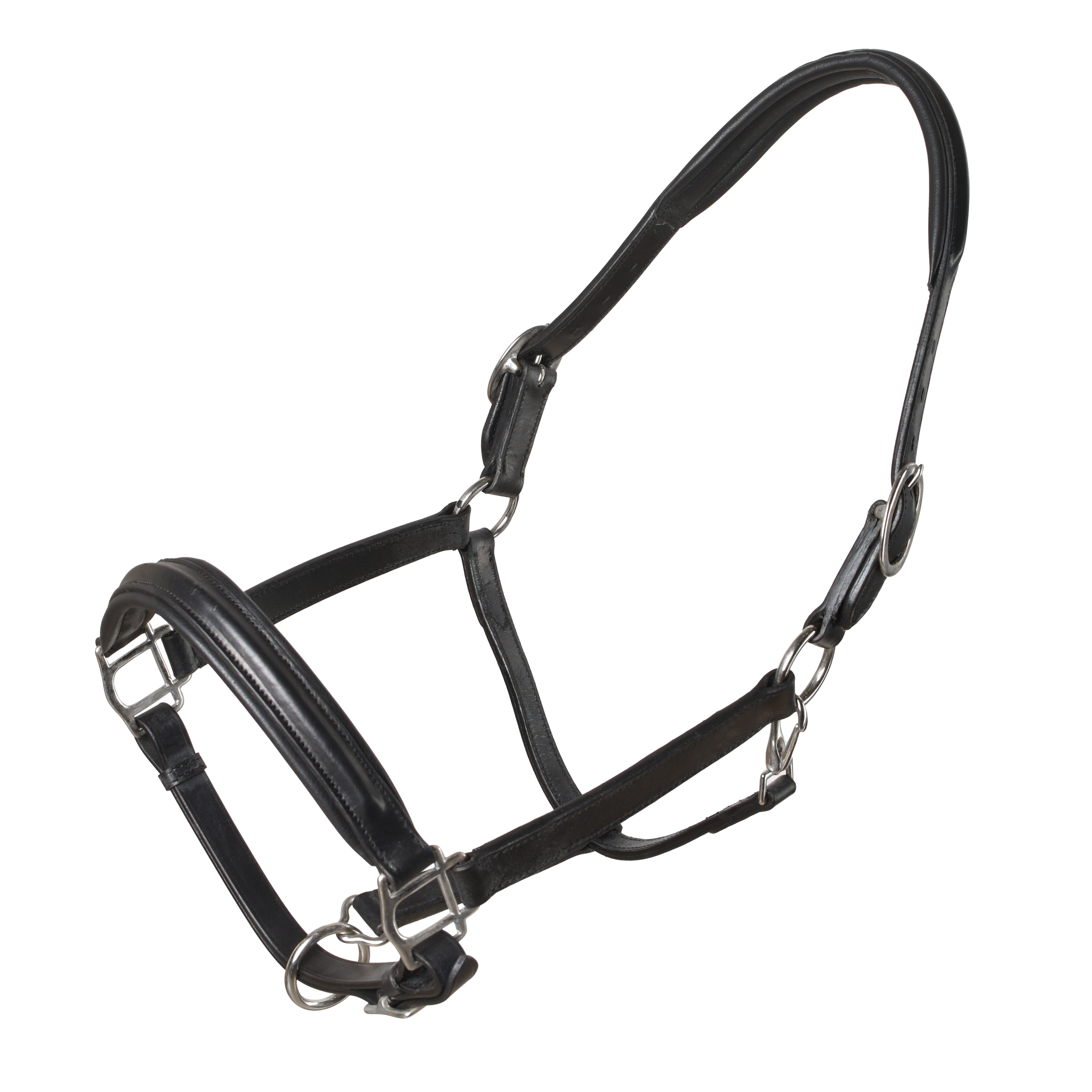 Недоуздок кожаный с мягкими подложками Axis чёрный Первая Конная Мануфактура