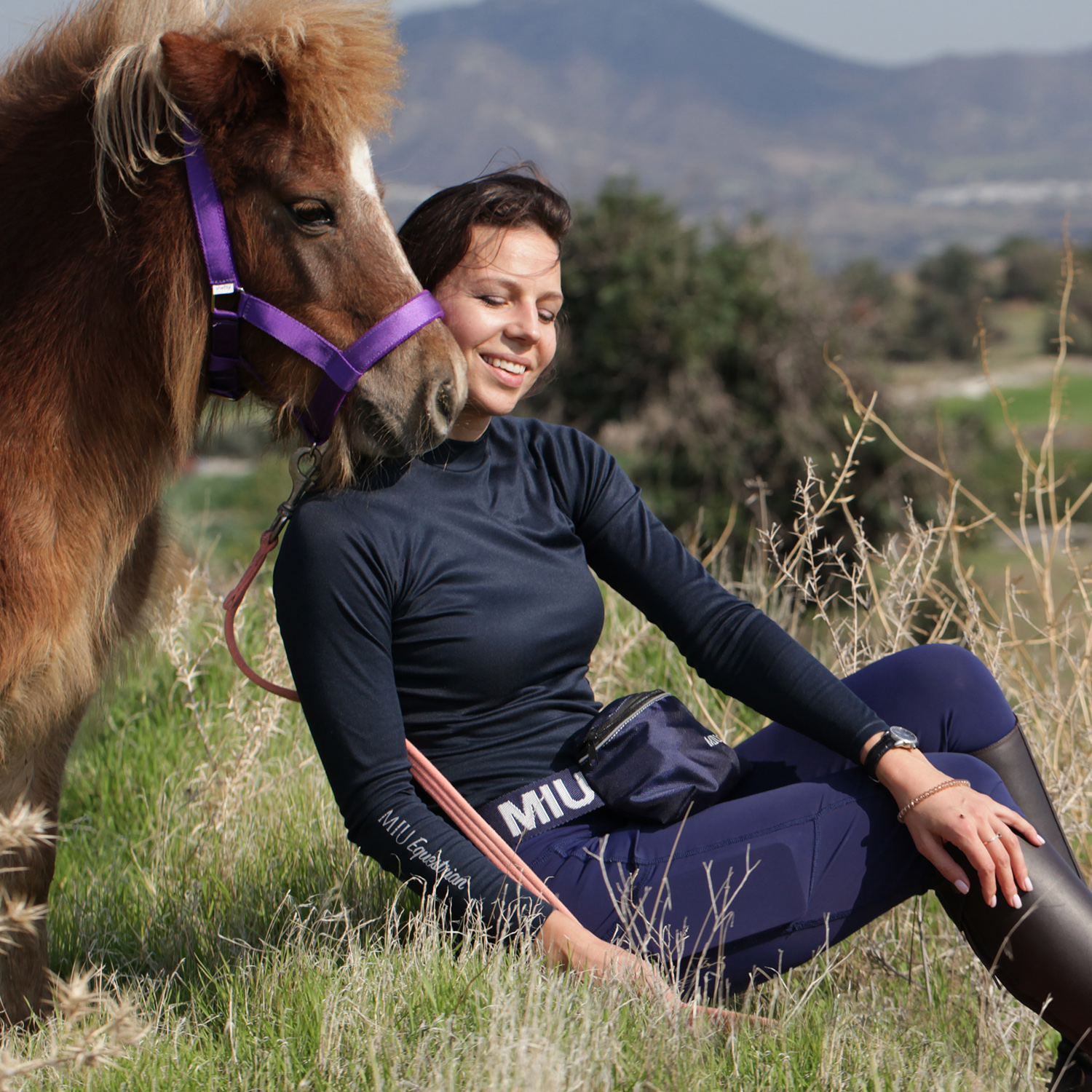 Лонгслив MIU Equestrian SWEATER 2.0 синий