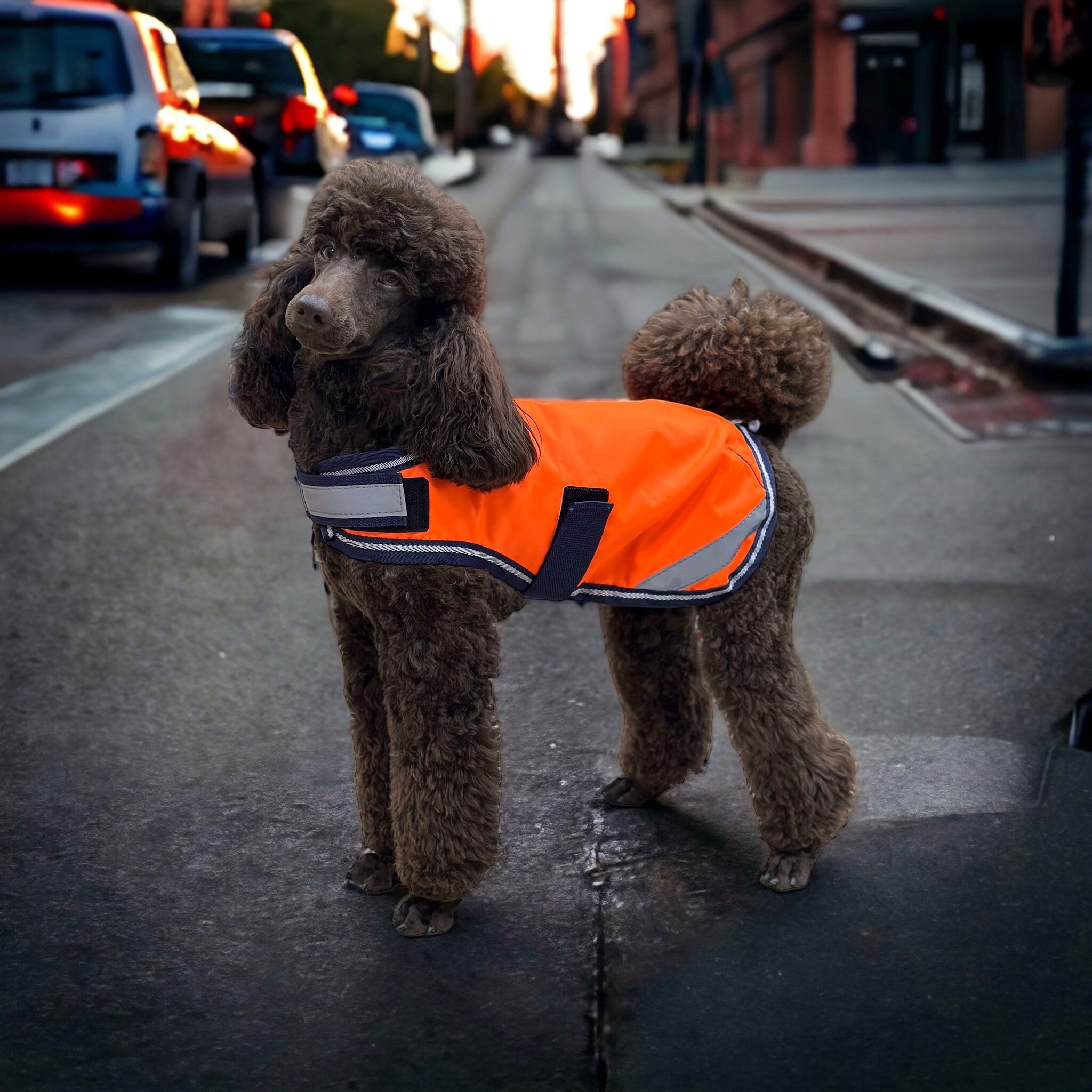 Попона для собаки светоотражающая Reflective Dog Coat оранжевый Первая Конная Мануфактура