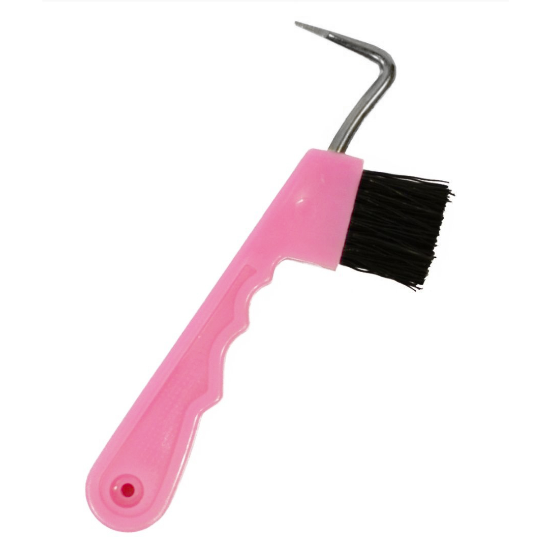 Крючок для копыт со щёткой розовый