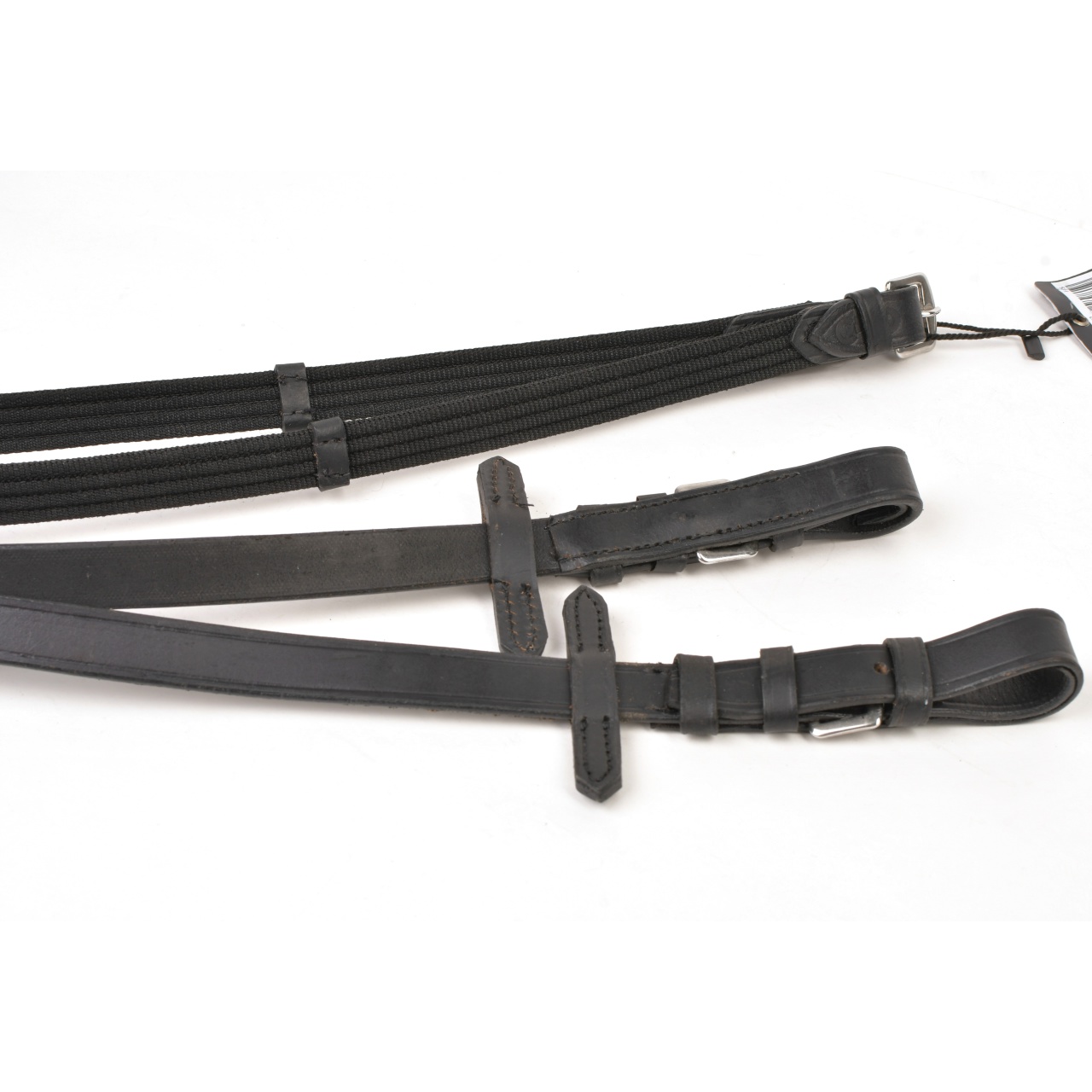 Повод текстильный со штрипками чёрный