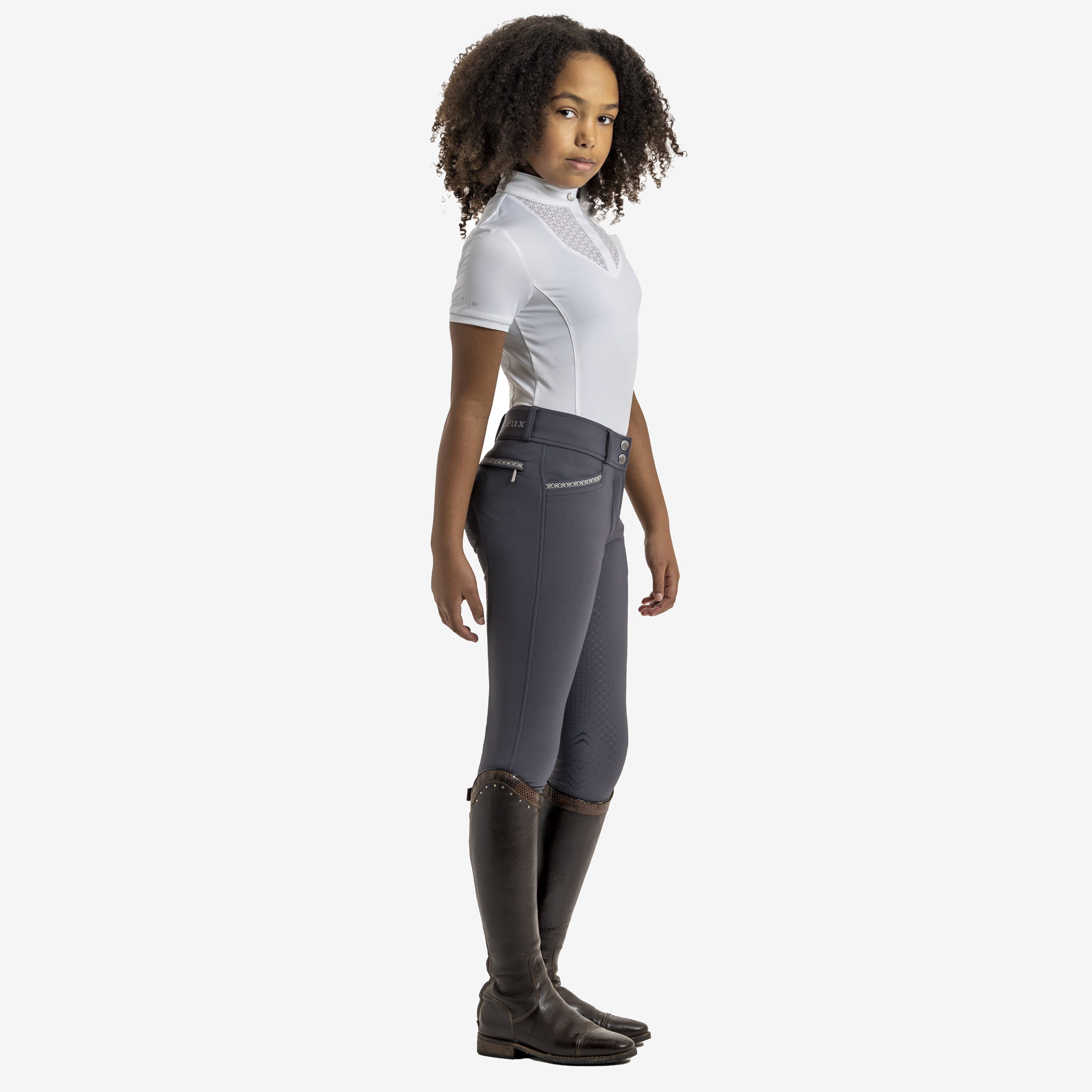 Бриджи для верховой езды джуниор Youth Breech серый