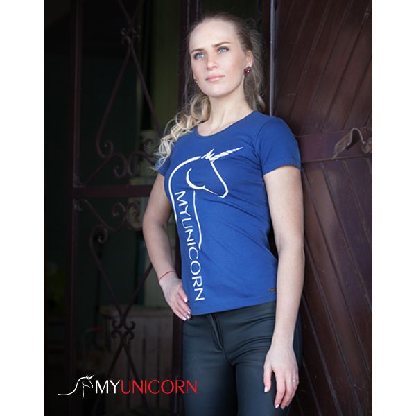 Футболка Единорог графический синий