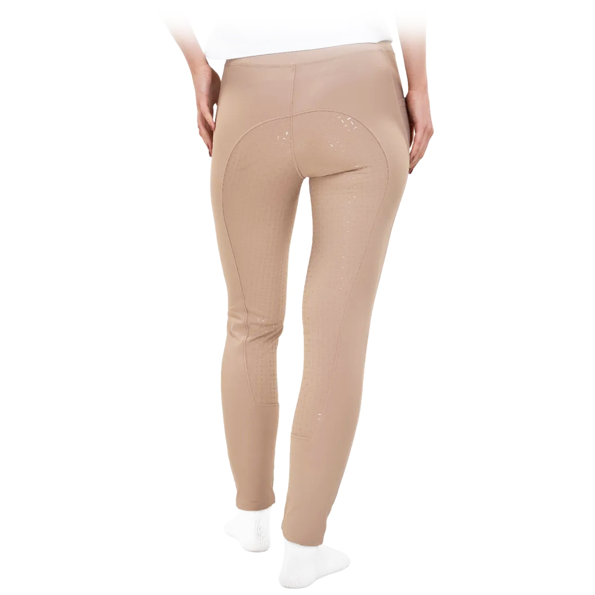 Леггинсы женские для верховой езды с полной силиконовой леей бежевый