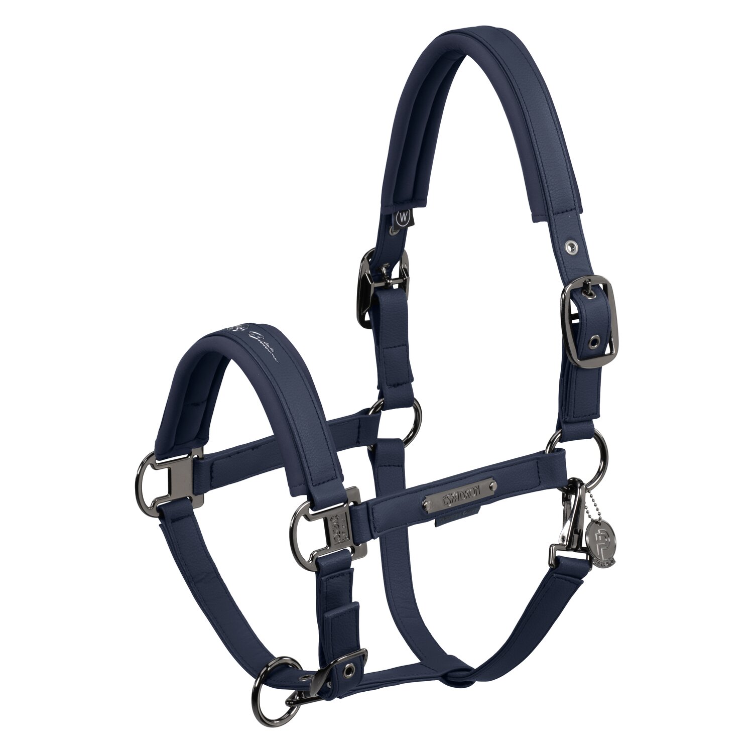 Недоуздок Double Pin Faux Leather Platinum синий Первая Конная Мануфактура