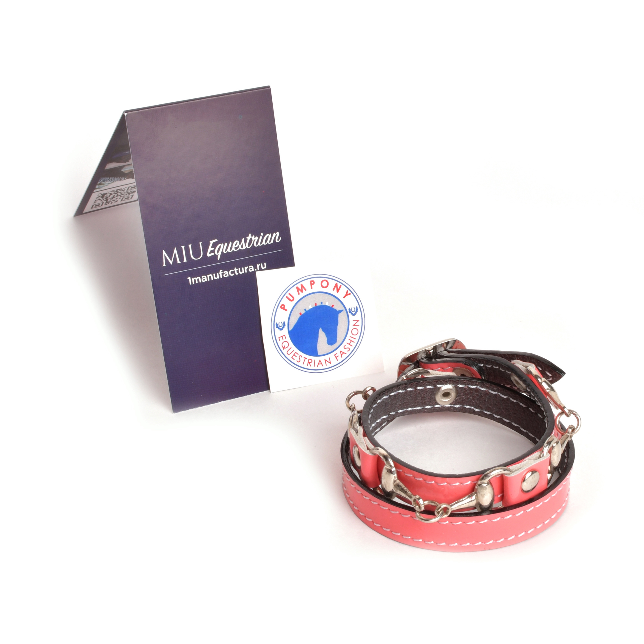 Браслет ручной работы "трензель" розовый