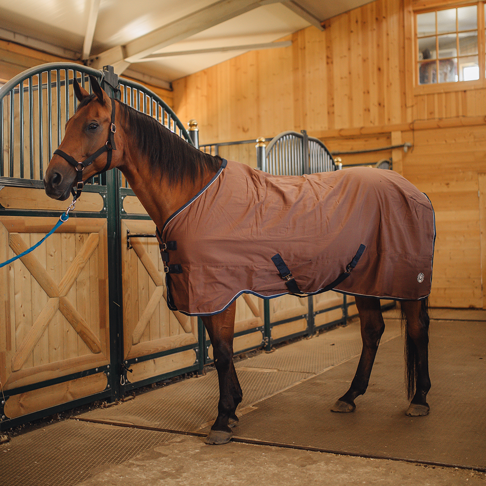 Попона денниковая FLEECE-LINED на флисе коричневый/синий