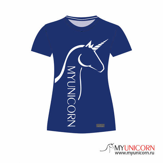 Футболка Единорог графический синий
