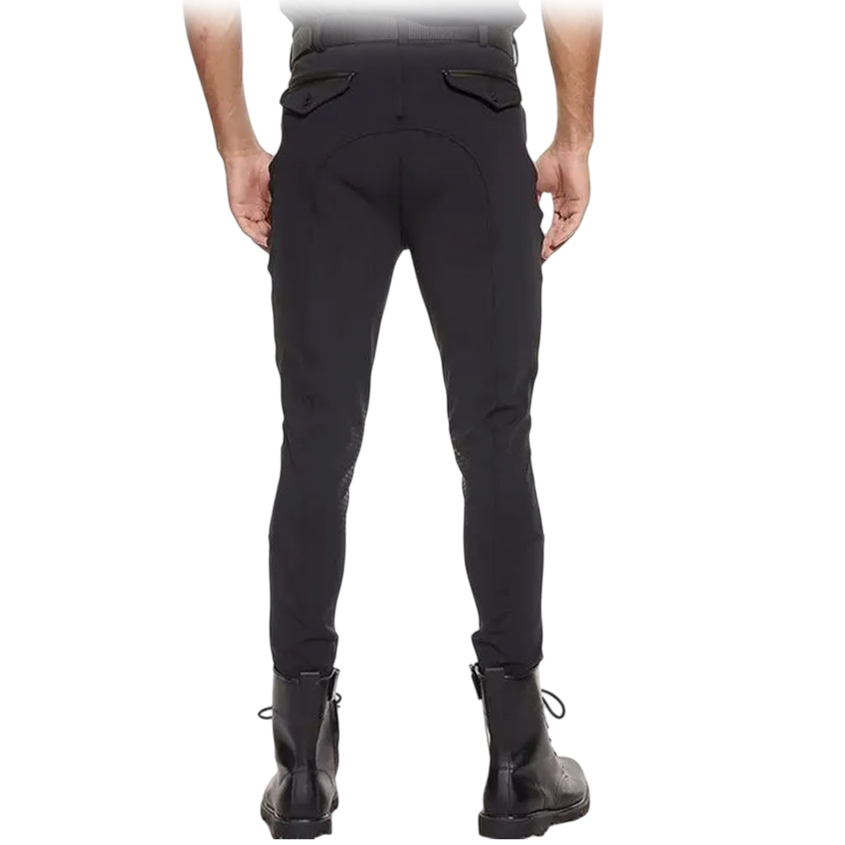 Бриджи мужские для верховой езды с силиконовой коленной леей чёрный