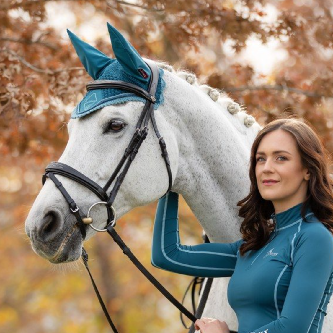 Комплект выездковый Suede Square Marine изумруд