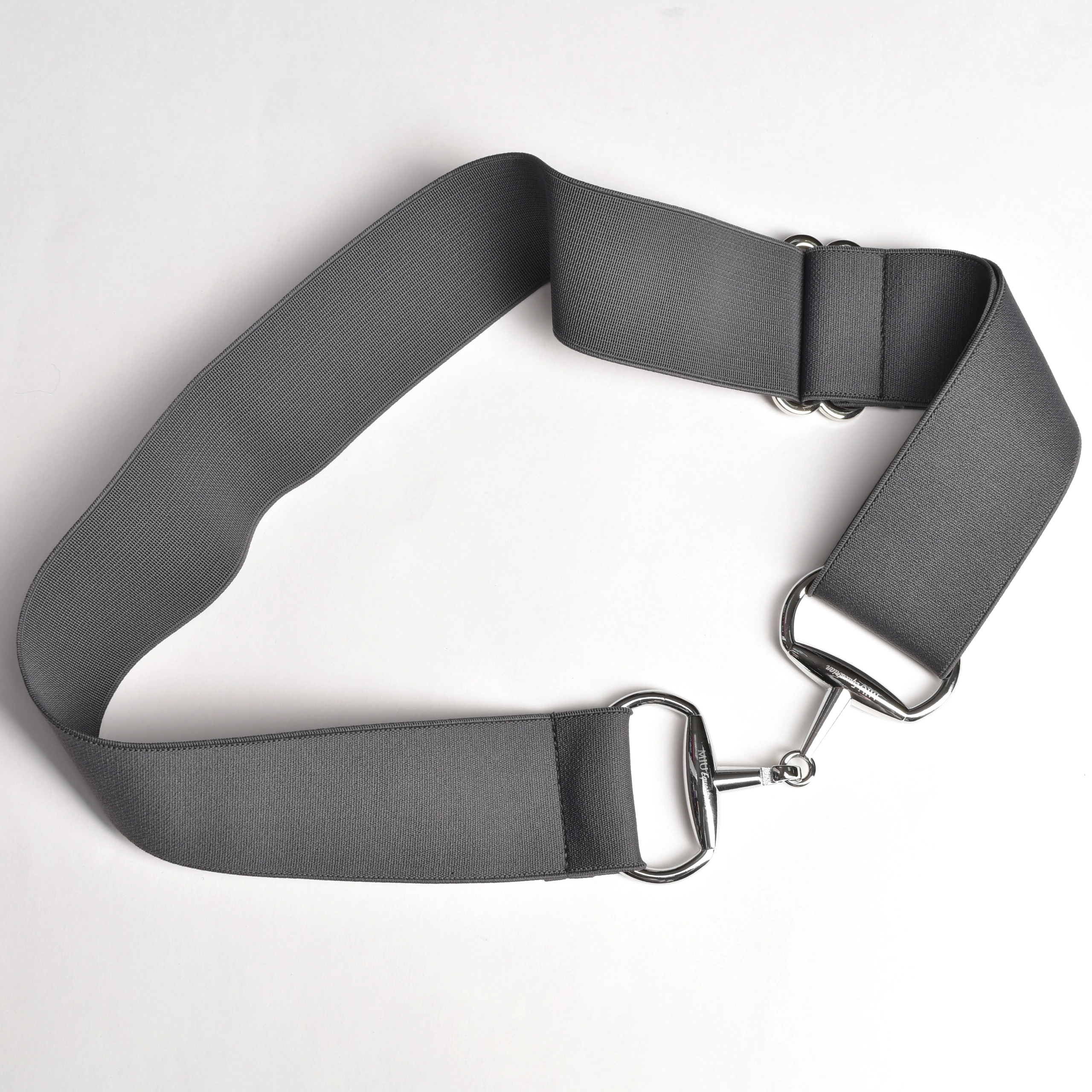 Ремень эластичный 5см с пряжкой трензелем серый