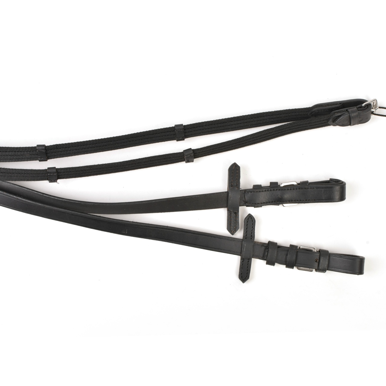 Повод текстильный со штрипками чёрный