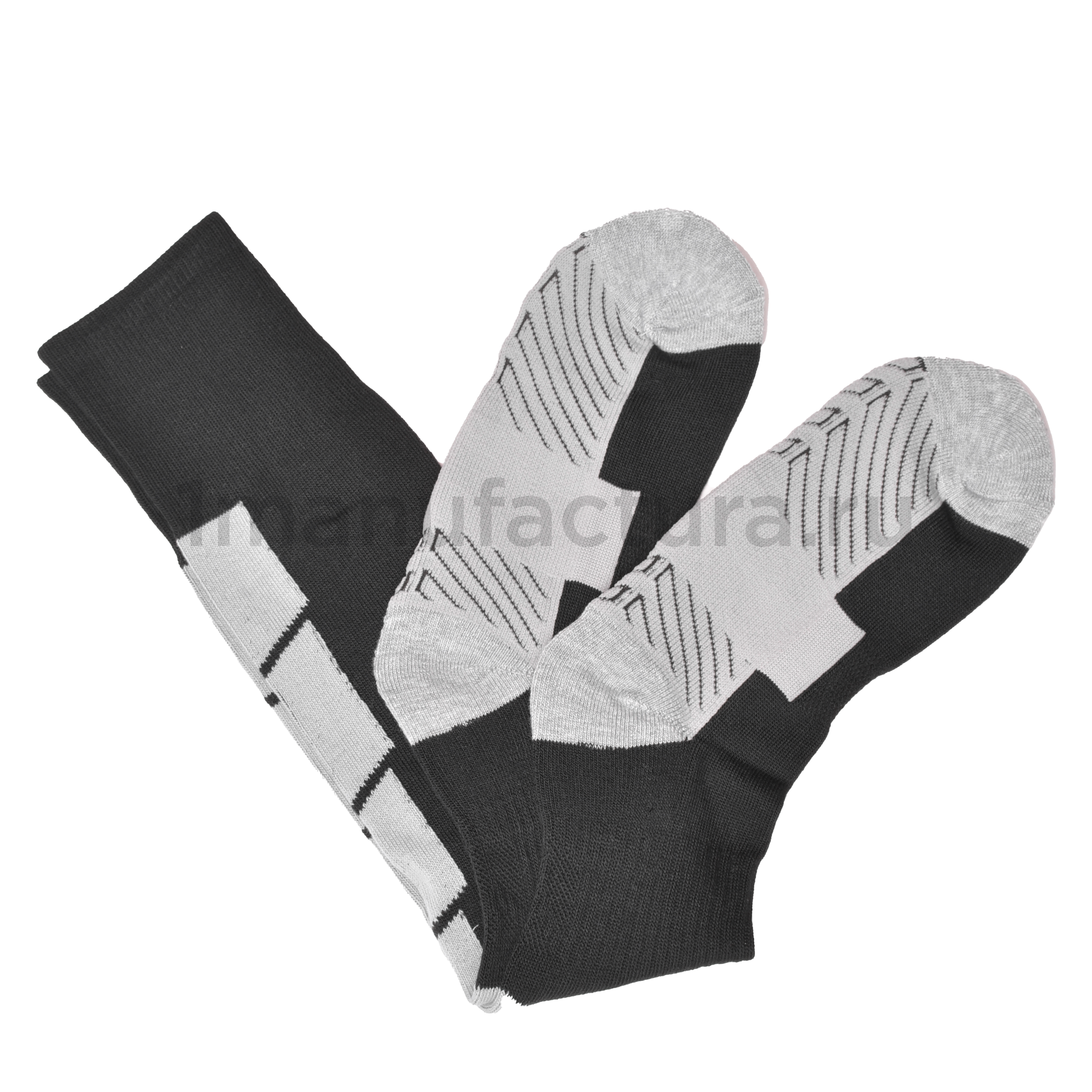 Гольфы спортивные чёрный/серый