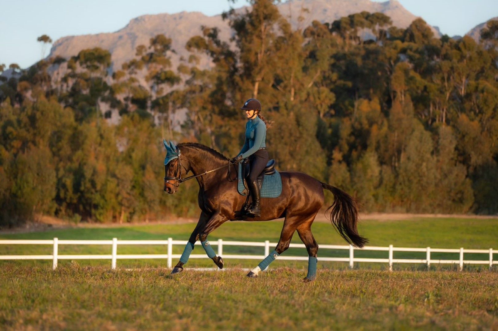 Комплект выездковый Suede Square Marine изумруд