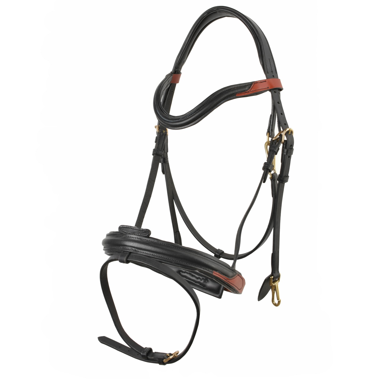 Уздечка двухцветная Yorkshire чёрный/коричневый Первая Конная Мануфактура