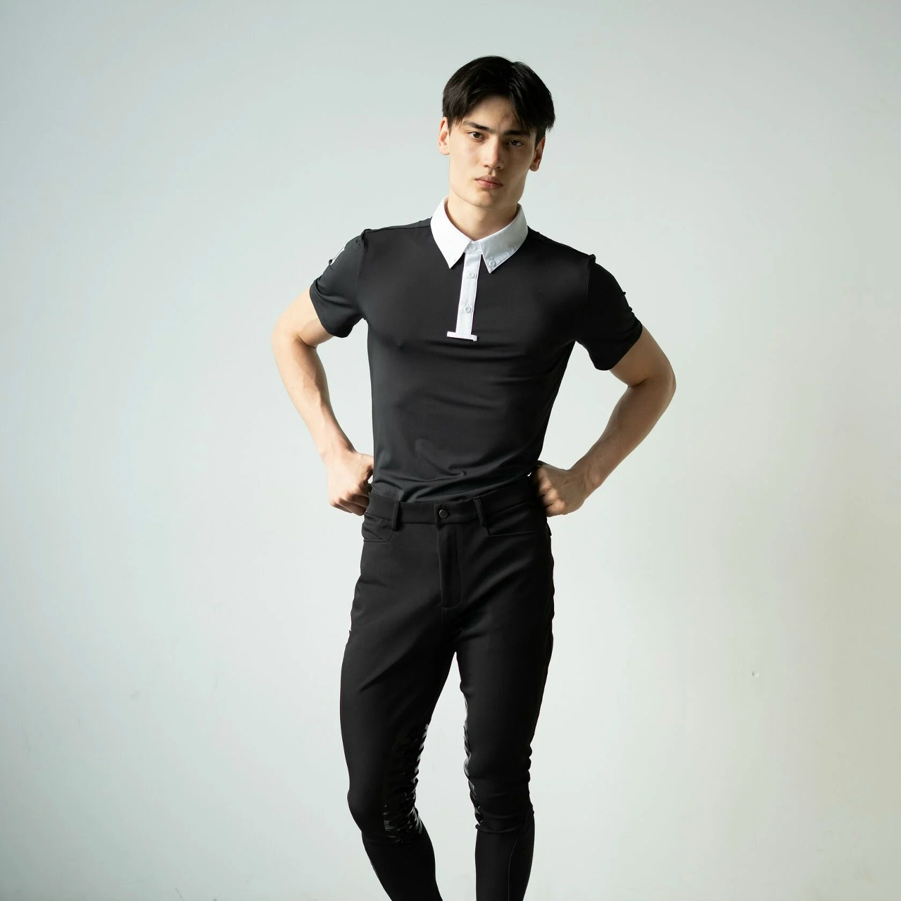 Поло рубашка мужская с коротким рукавом чёрный Первая Конная Мануфактура