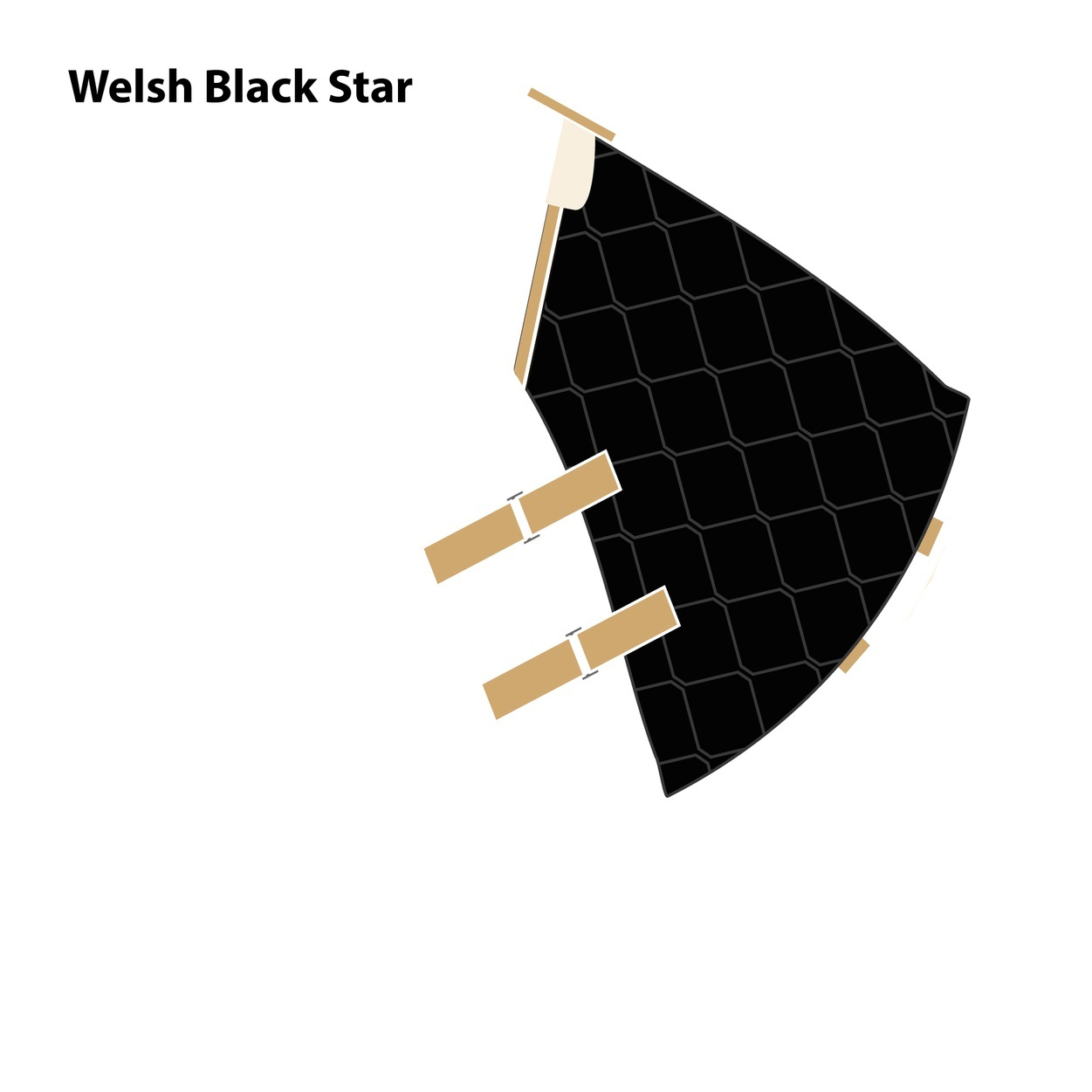 Капор для денниковой попоны Welsh BLACK STAR 300 гр Первая Конная Мануфактура