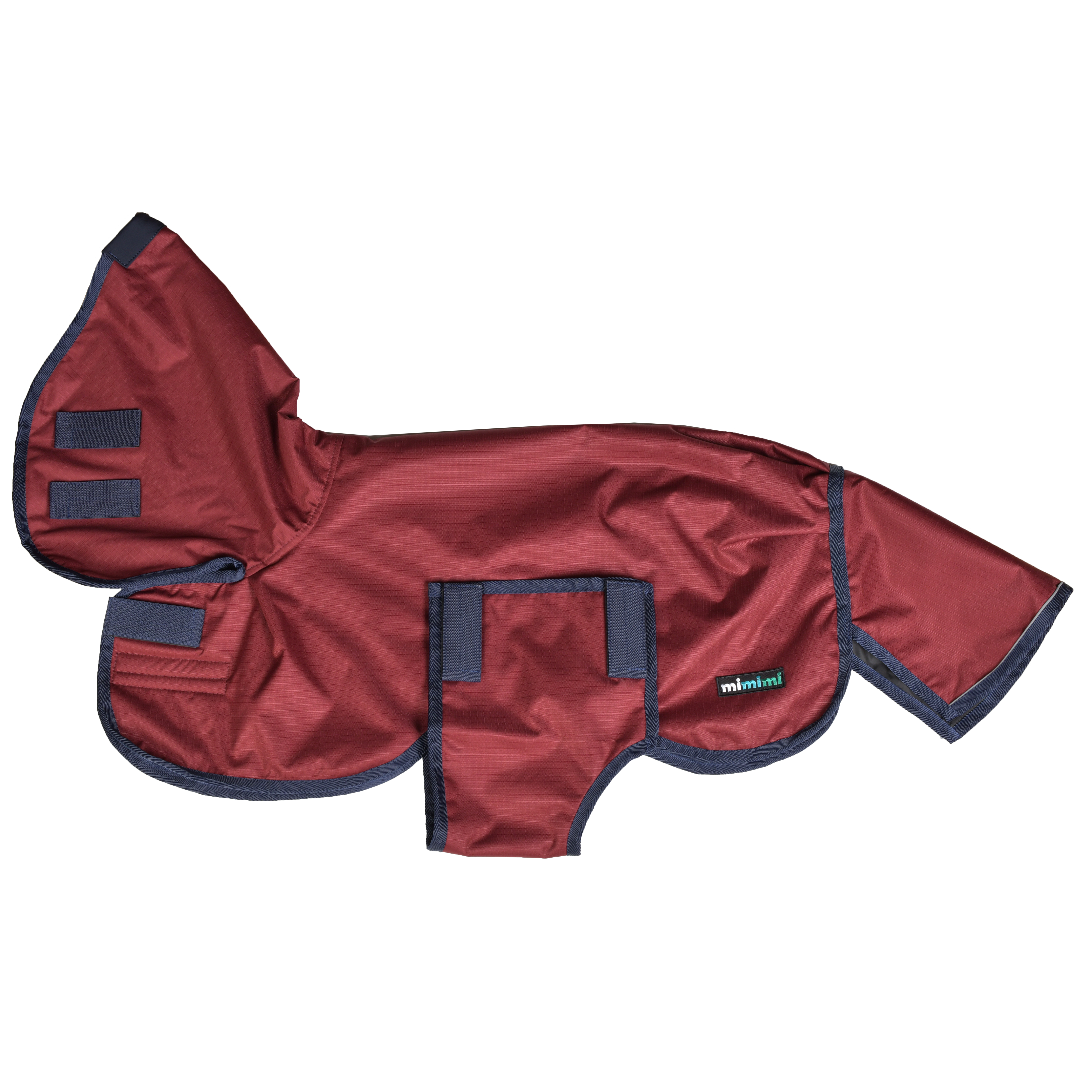 Попона дождевая со вшитым капором на флисе mimimi minihorse, бордовый