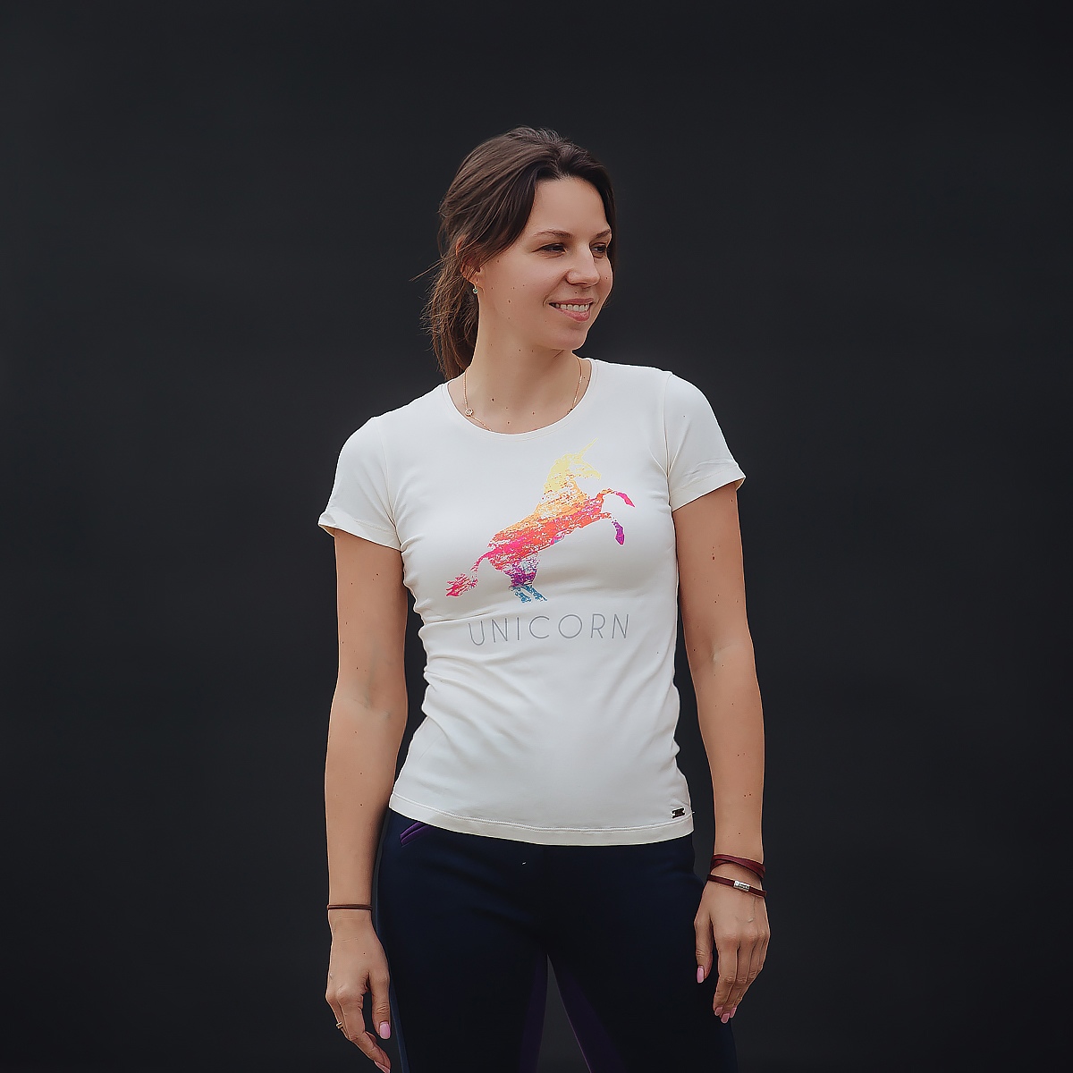 Футболка Единорог из радуги бежевый (MUT03-03-03-M, M)