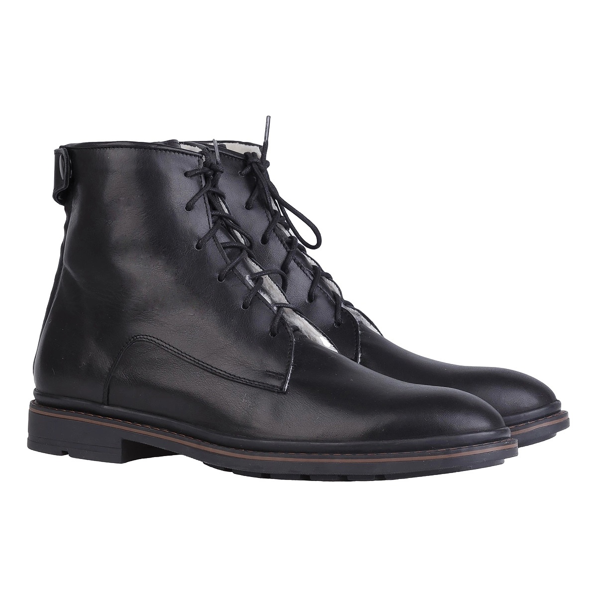 Ботинки классические на шнуровке мужские чёрный