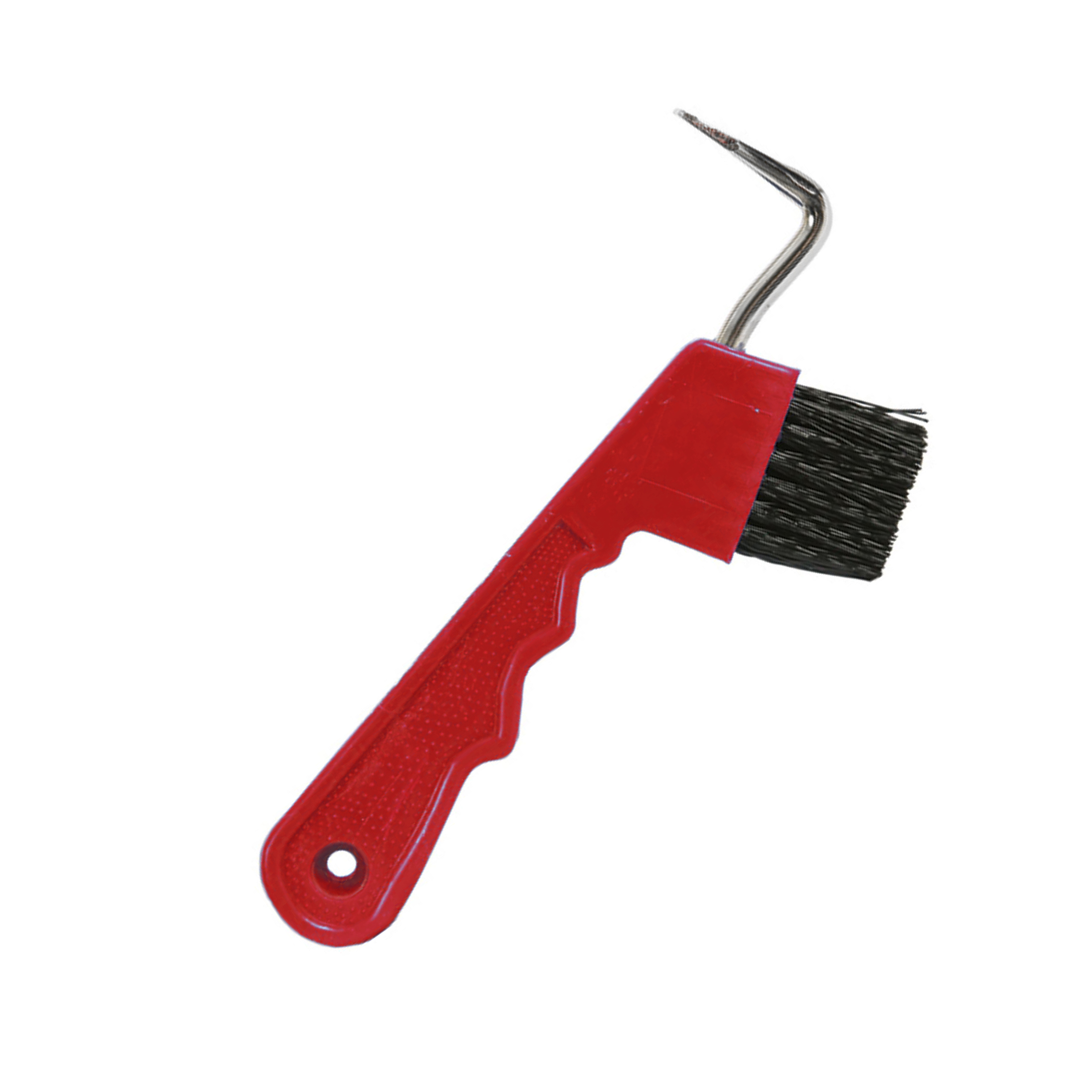 Крючок для копыт со щёткой красный