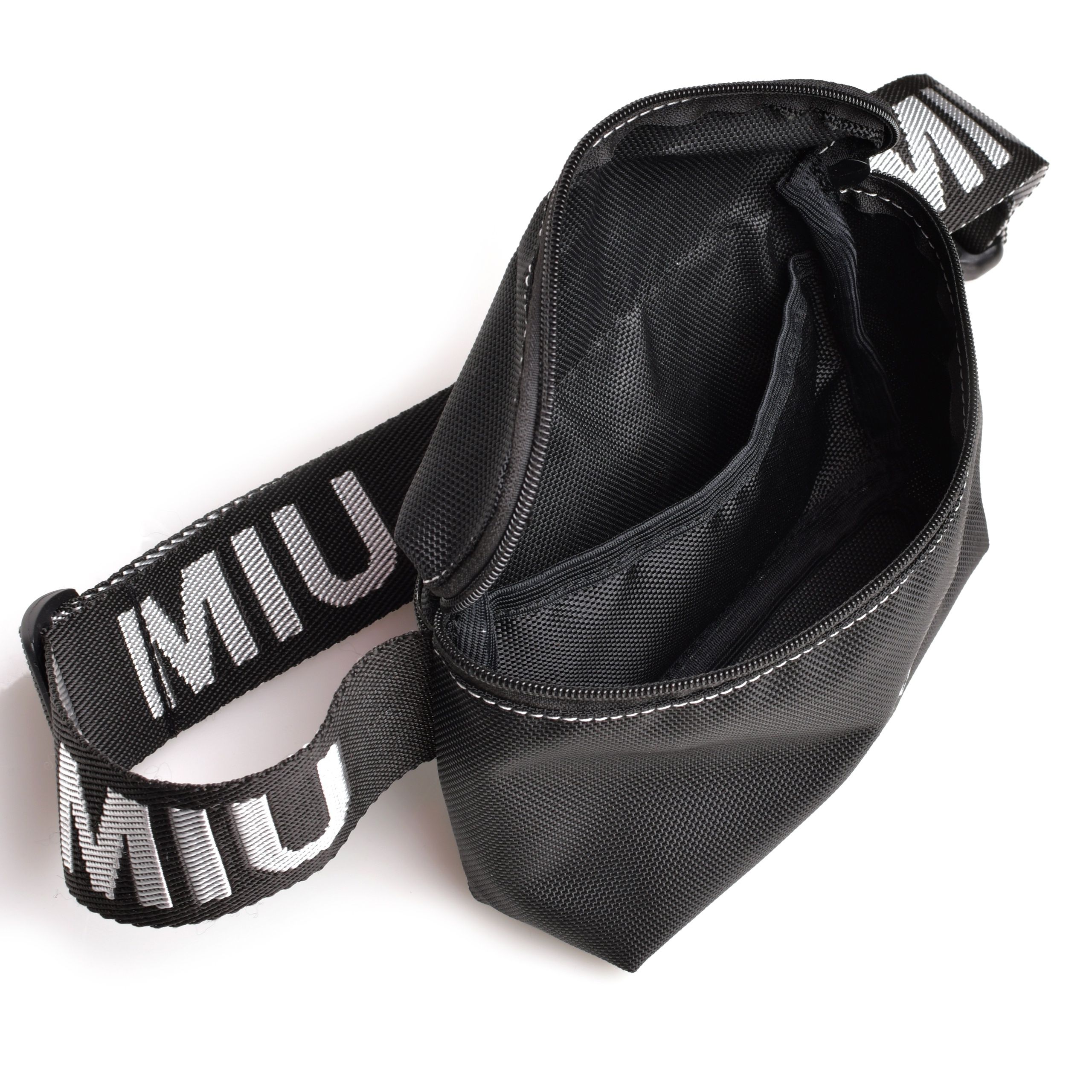 Сумка на пояс WAIST BAG с вышивкой чёрный