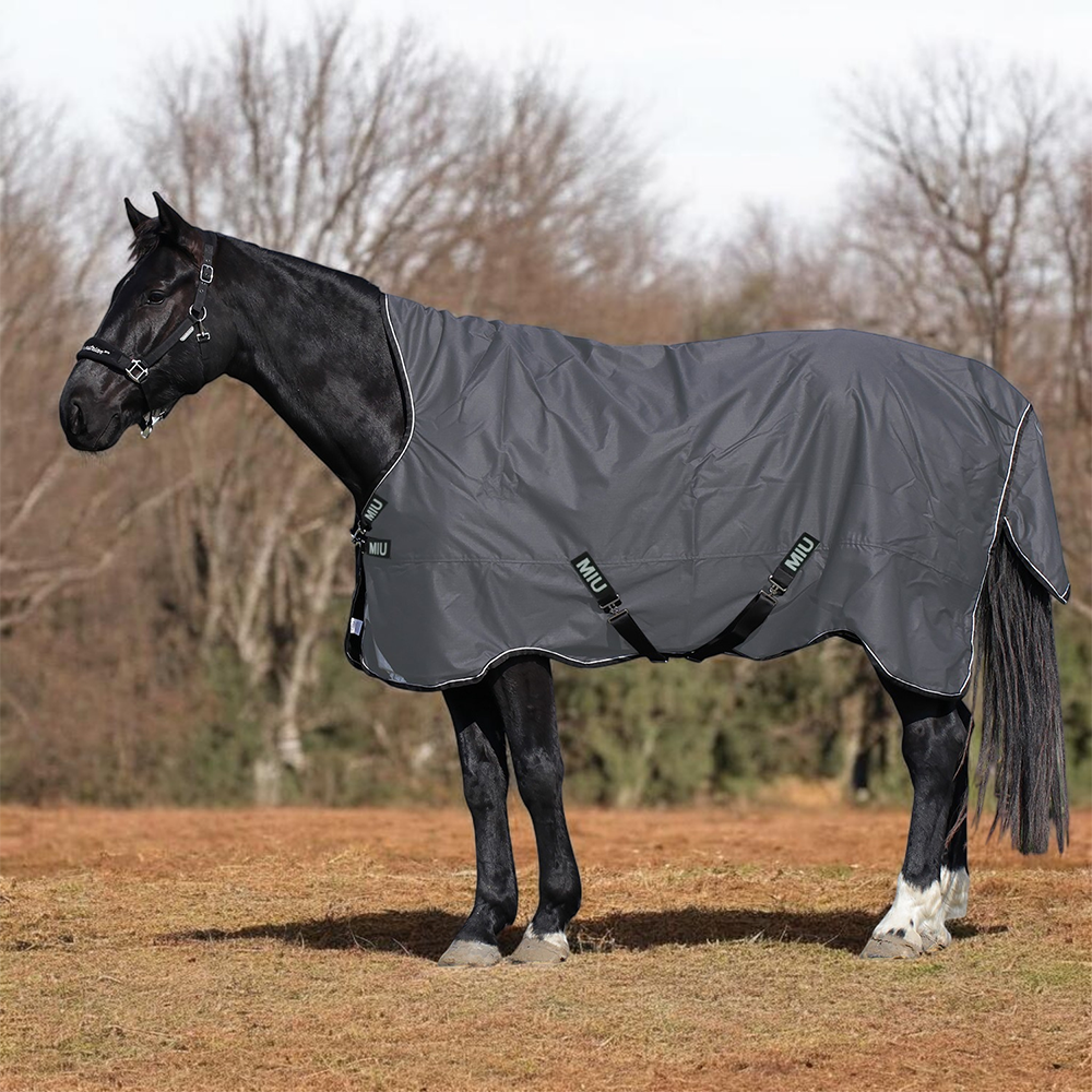 Попона прогулочная SINGAPORE с высокой холкой серый/чёрный