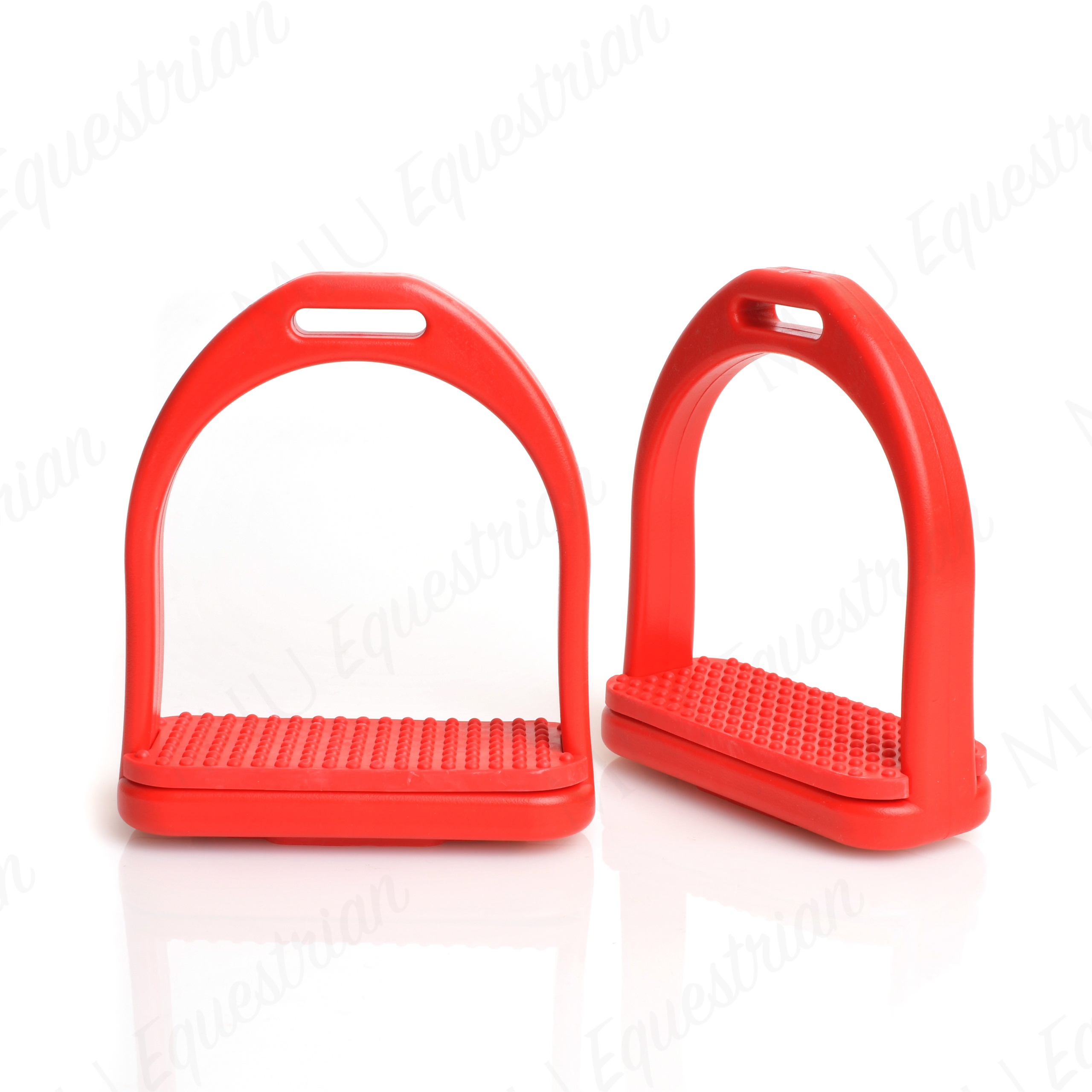 Стремена пластиковые с резиновой вставкой красный