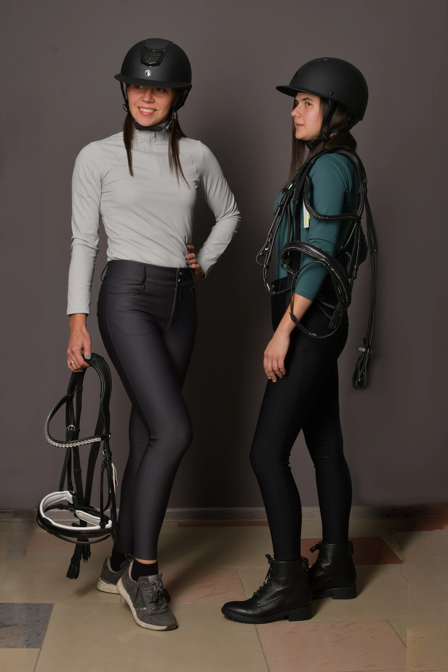 Бриджи для верховой езды с силиконовой леей PRO Sport чёрный