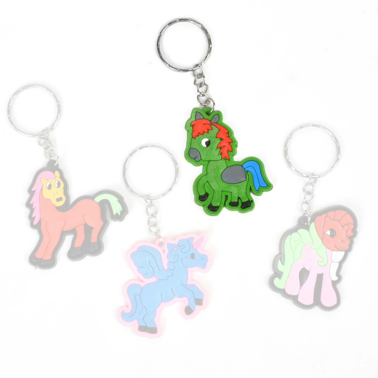 Брелок лошадка резиновая 35*50мм, зелёный