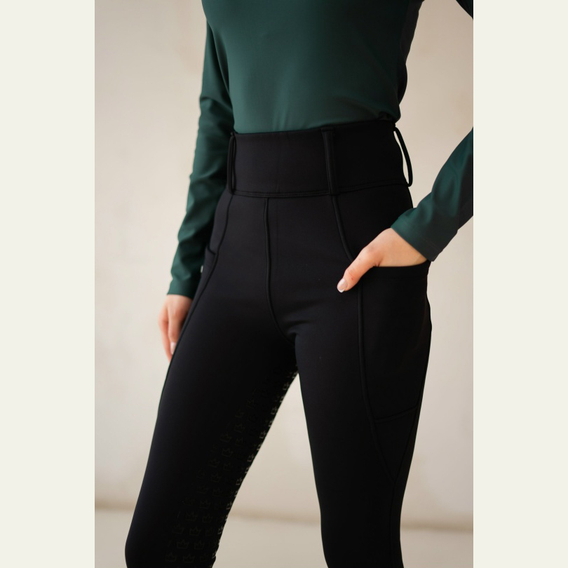 Брегинсы утеплённые с высокой талией чёрный