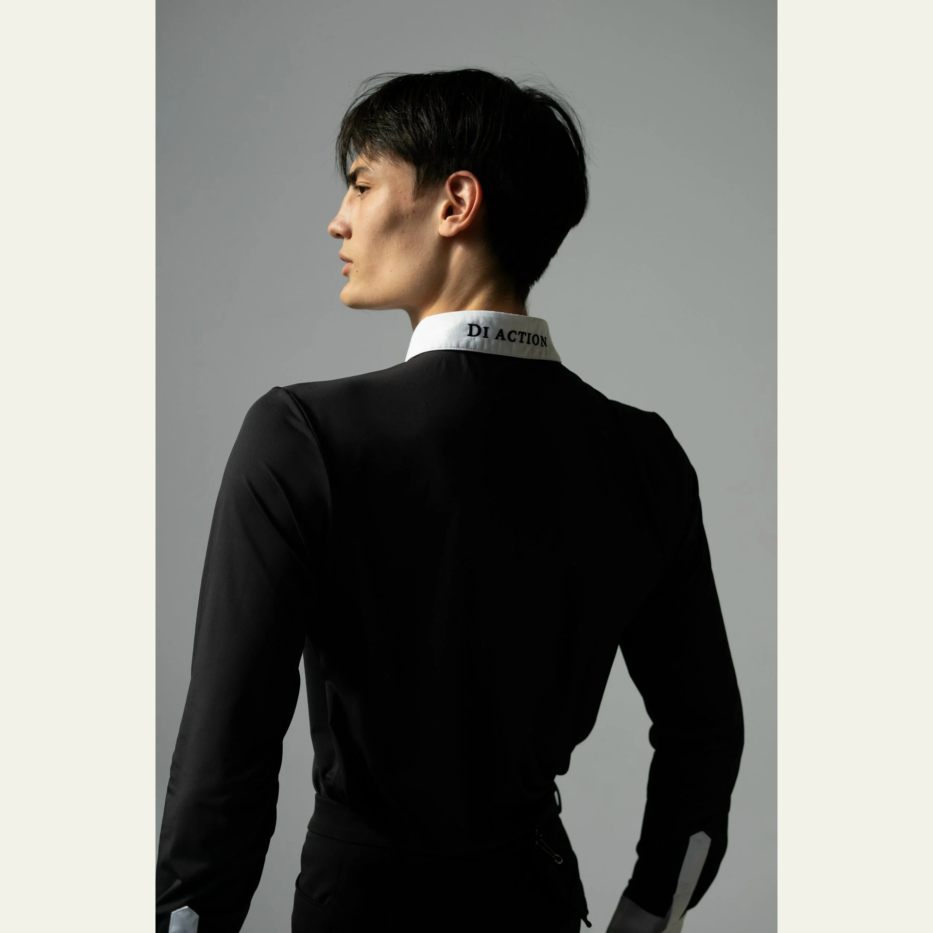 Поло рубашка мужская с длинным рукавом чёрный