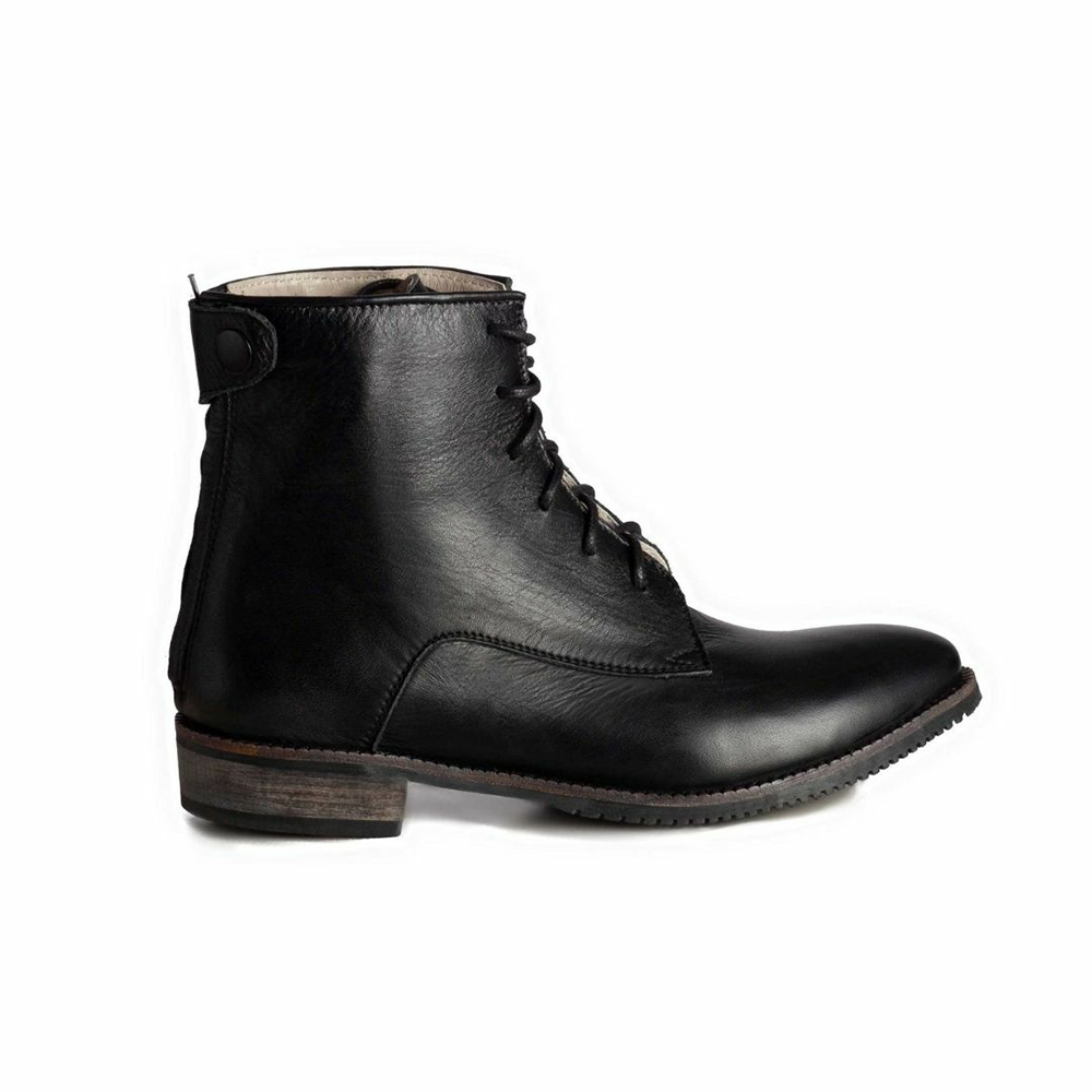 Ботинки классические утеплённые на шнуровке женские чёрный (BB113BL-1-36, 36)