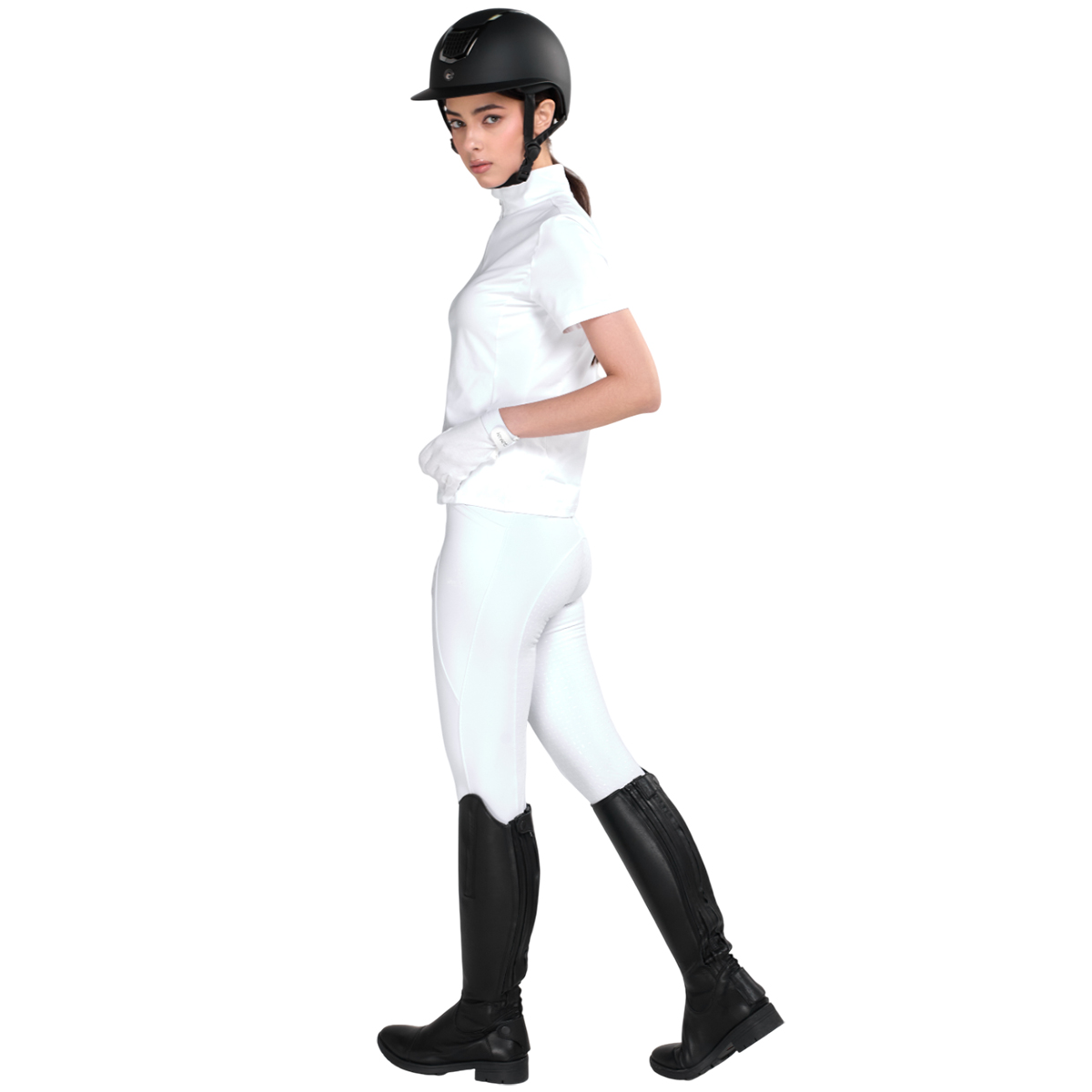 Леггинсы женские для верховой езды с полной силиконовой леей белый