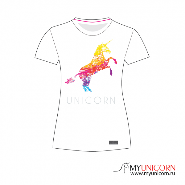 Футболка Единорог из радуги бежевый