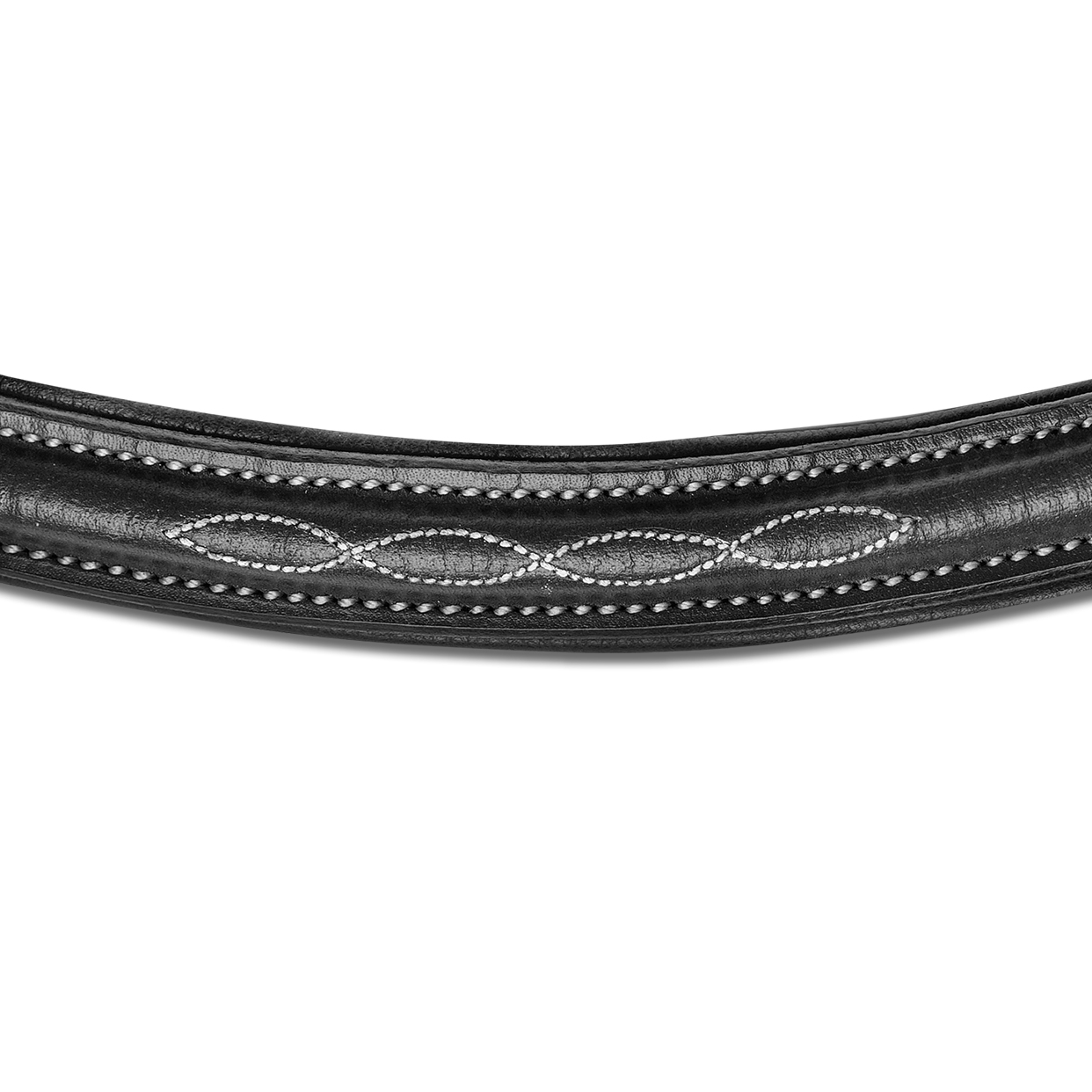 Оголовье с анатомическим затылком и контрастной отстрочкой чёрный