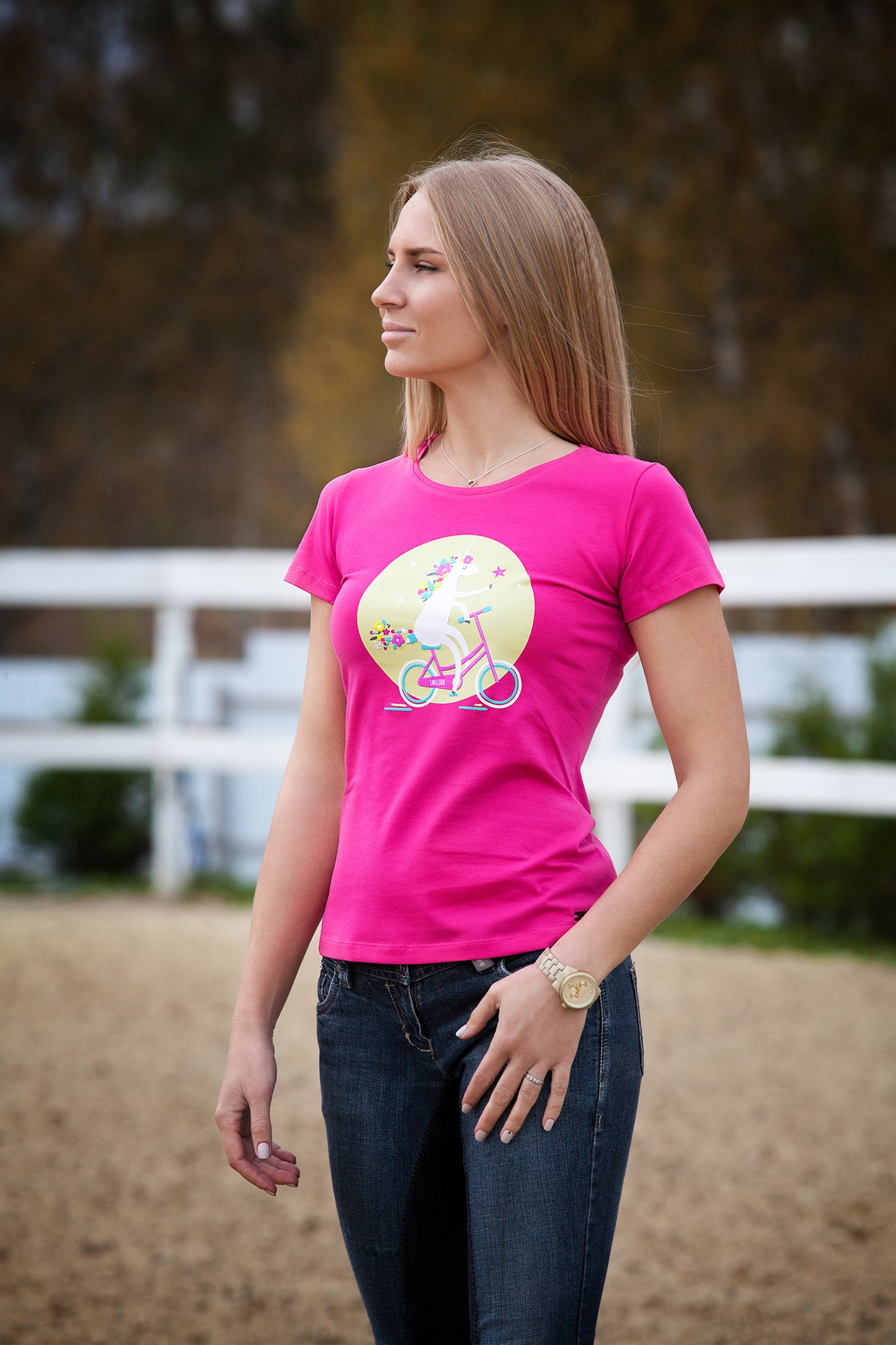 Футболка для верховой езды Unicorn’s dreams розовый