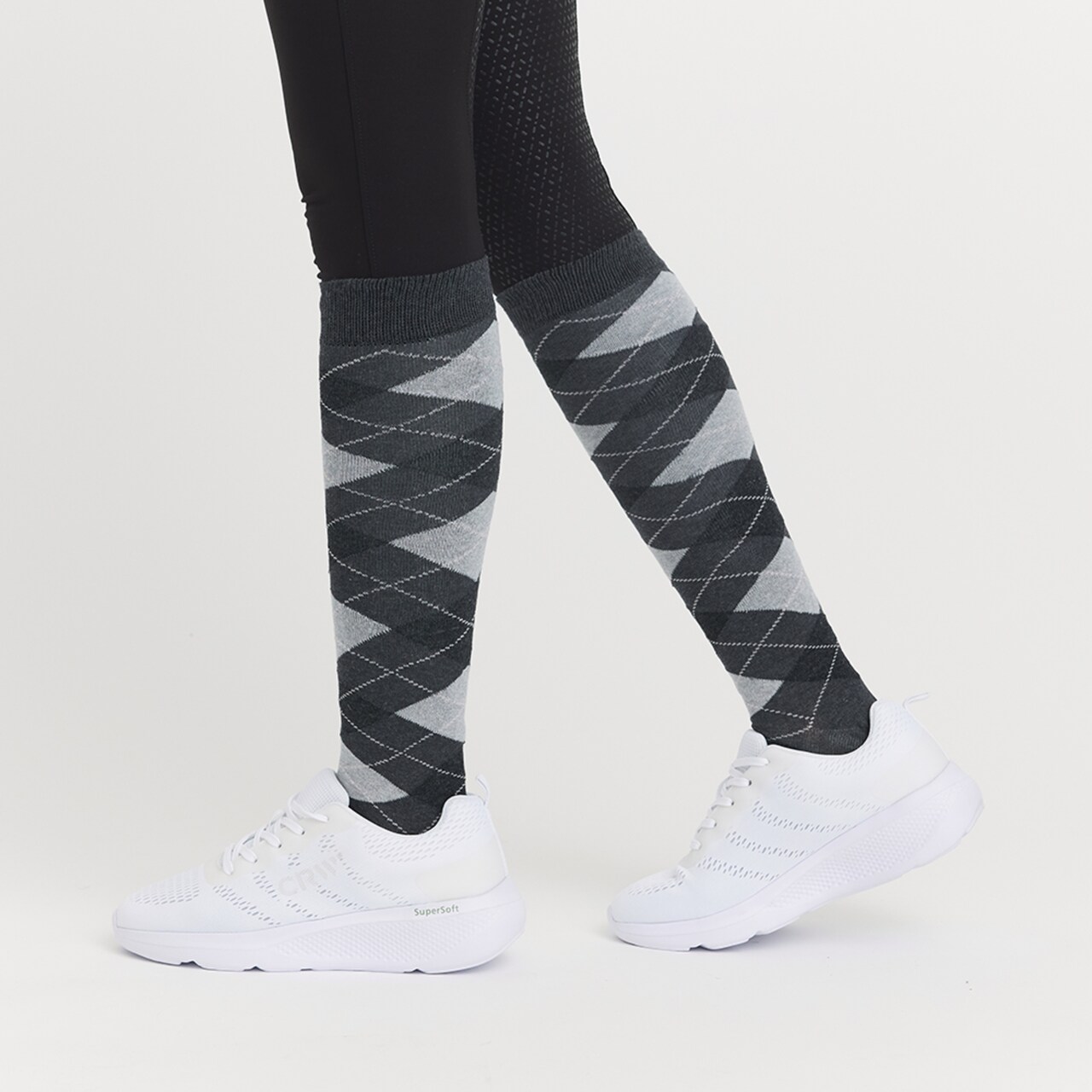 Гольфы для верховой езды Basic Argyle sock чёрный/серый